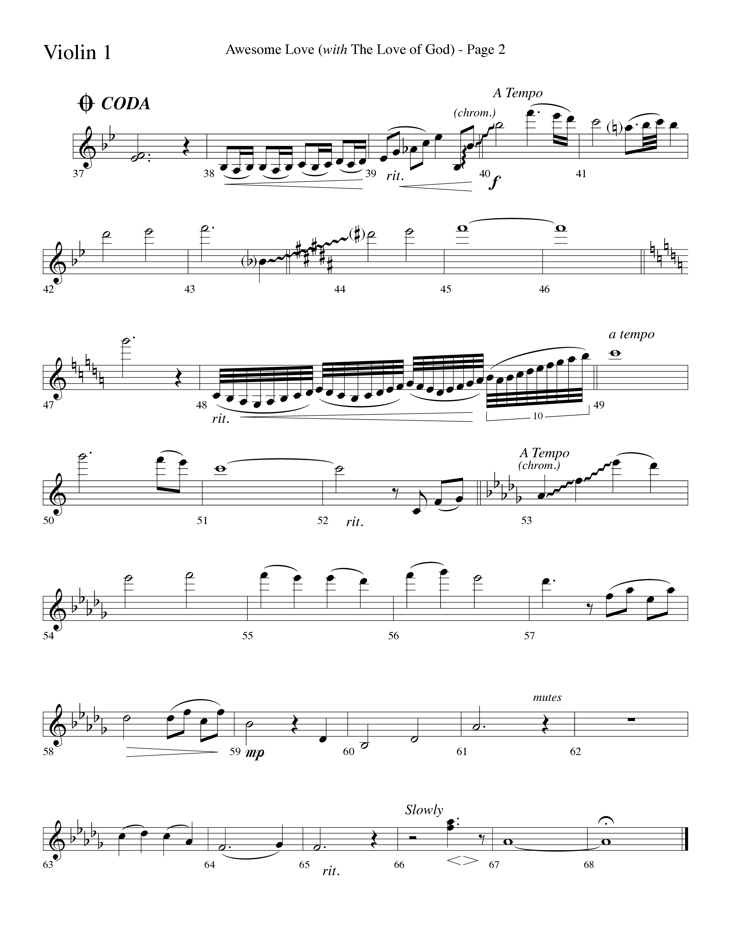 Awesome Love (with The Love Of God) (Choral Anthem SATB) Violin 1 (Lifeway Choral / Arr. Dave Williamson)
