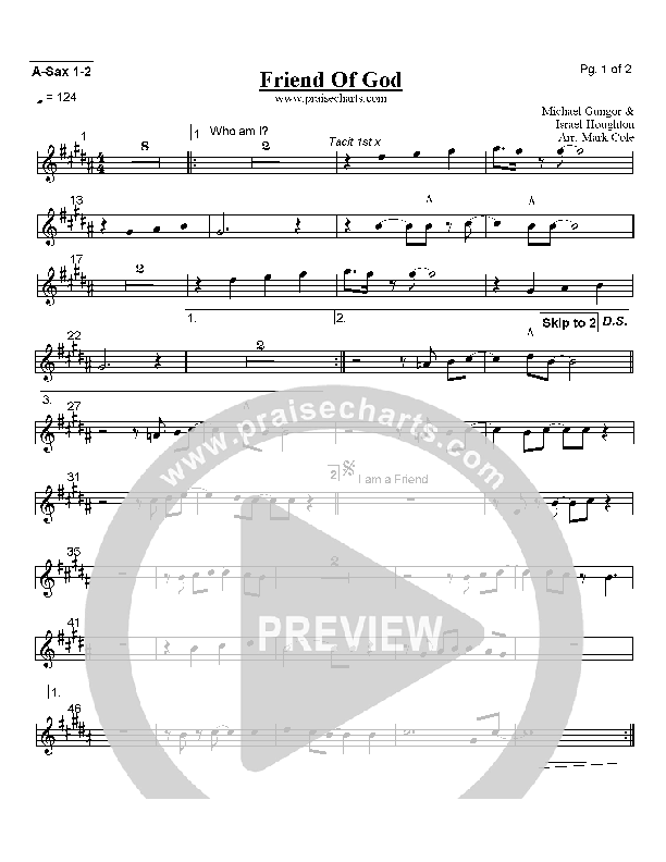 Friend Of God Alto Sax 1/2 (Lakewood Church)