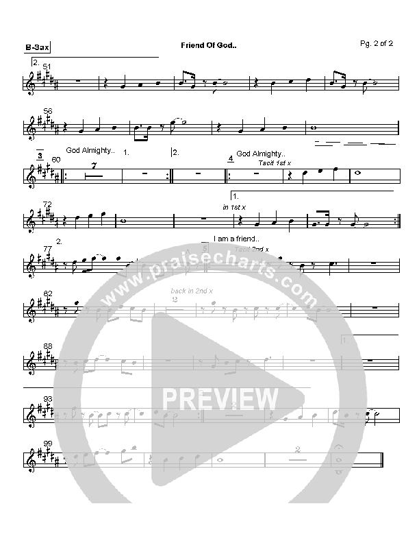 Friend Of God Bari Sax (Lakewood Church)