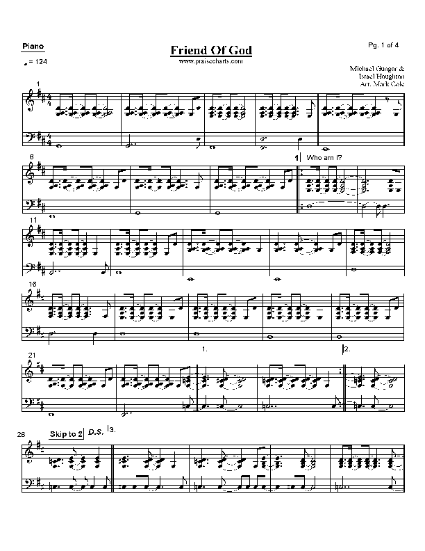 Friend Of God Piano Sheet (Lakewood Church)