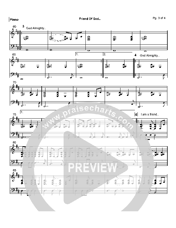 Friend Of God Piano Sheet (Lakewood Church)