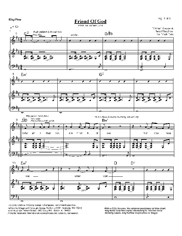 Friend Of God Rhythm/Melody (Lakewood Church)