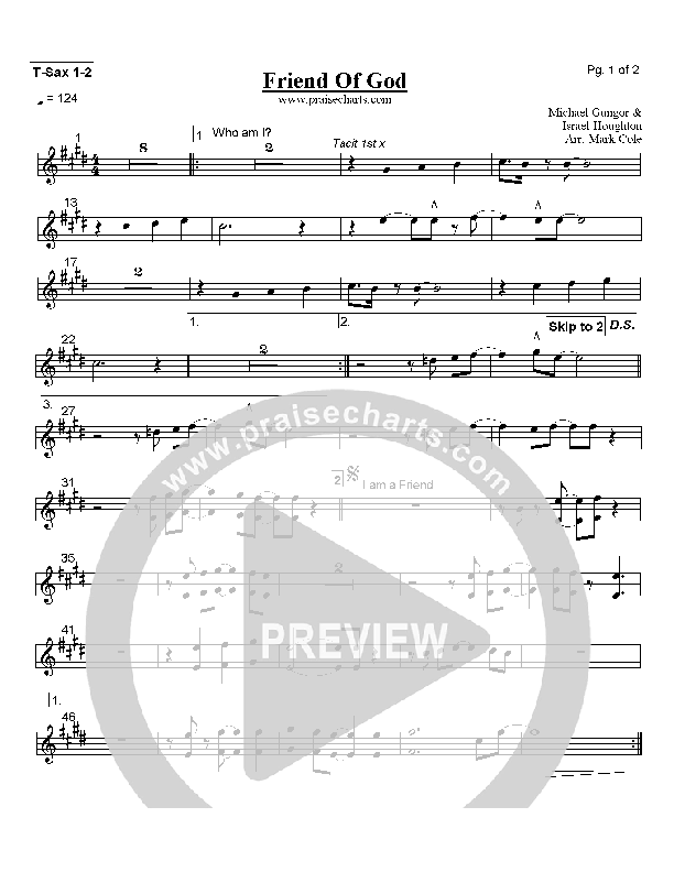 Friend Of God Tenor Sax 1/2 (Lakewood Church)