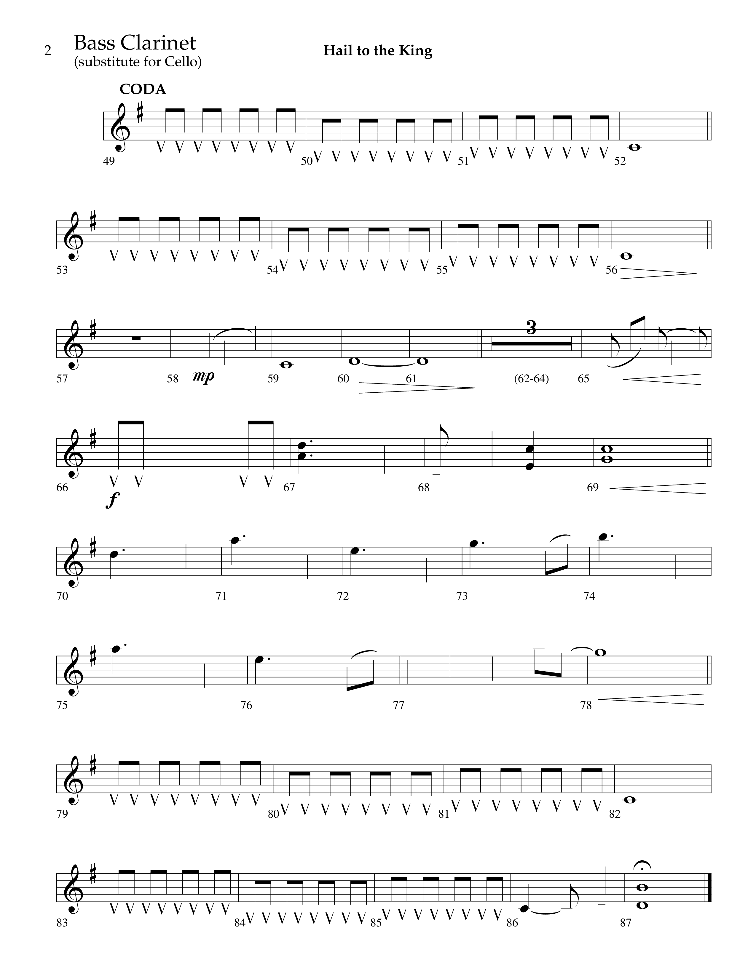 Hail To The King (Choral Anthem SATB) Bass Clarinet (Lifeway Choral / Arr. J. Daniel Smith)