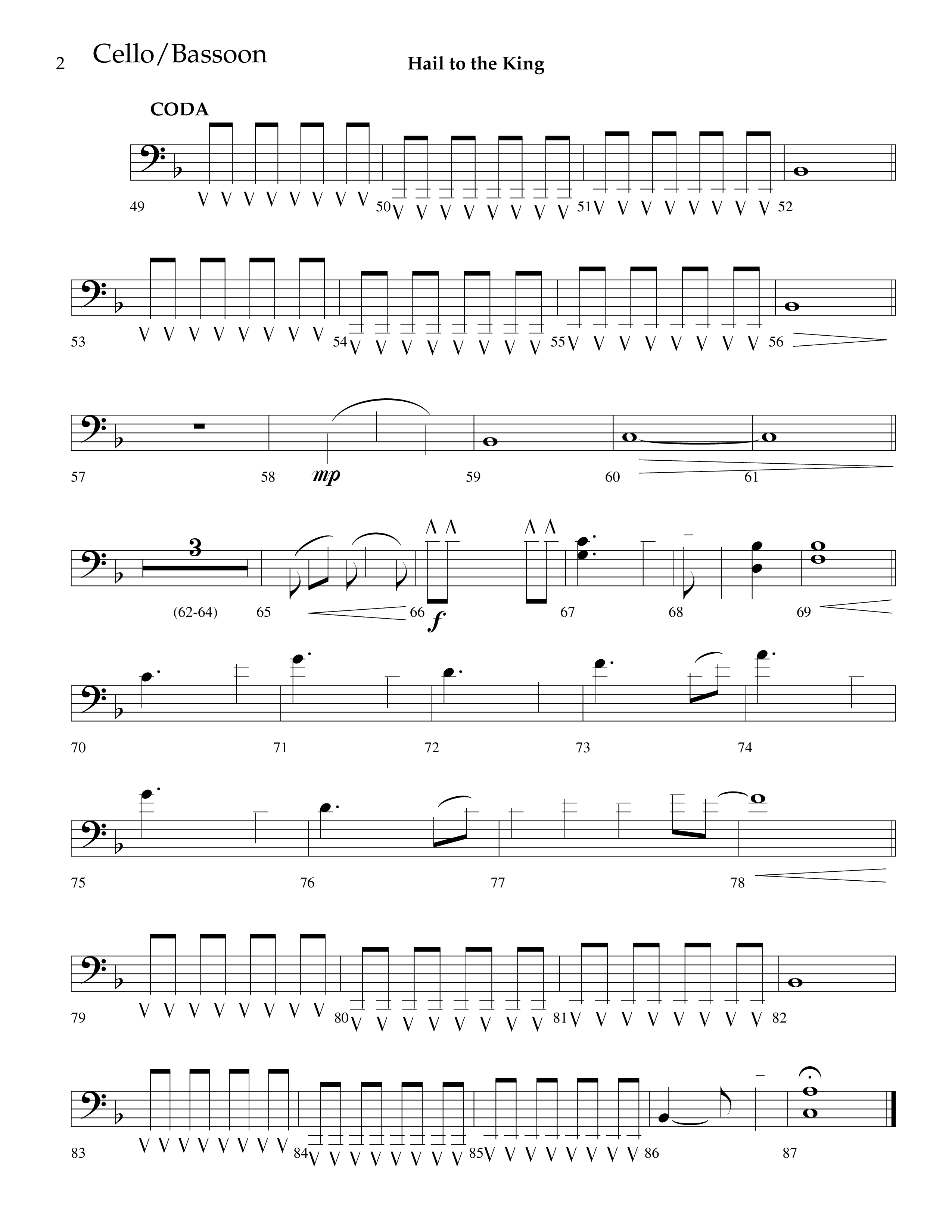 Hail To The King (Choral Anthem SATB) Cello (Lifeway Choral / Arr. J. Daniel Smith)
