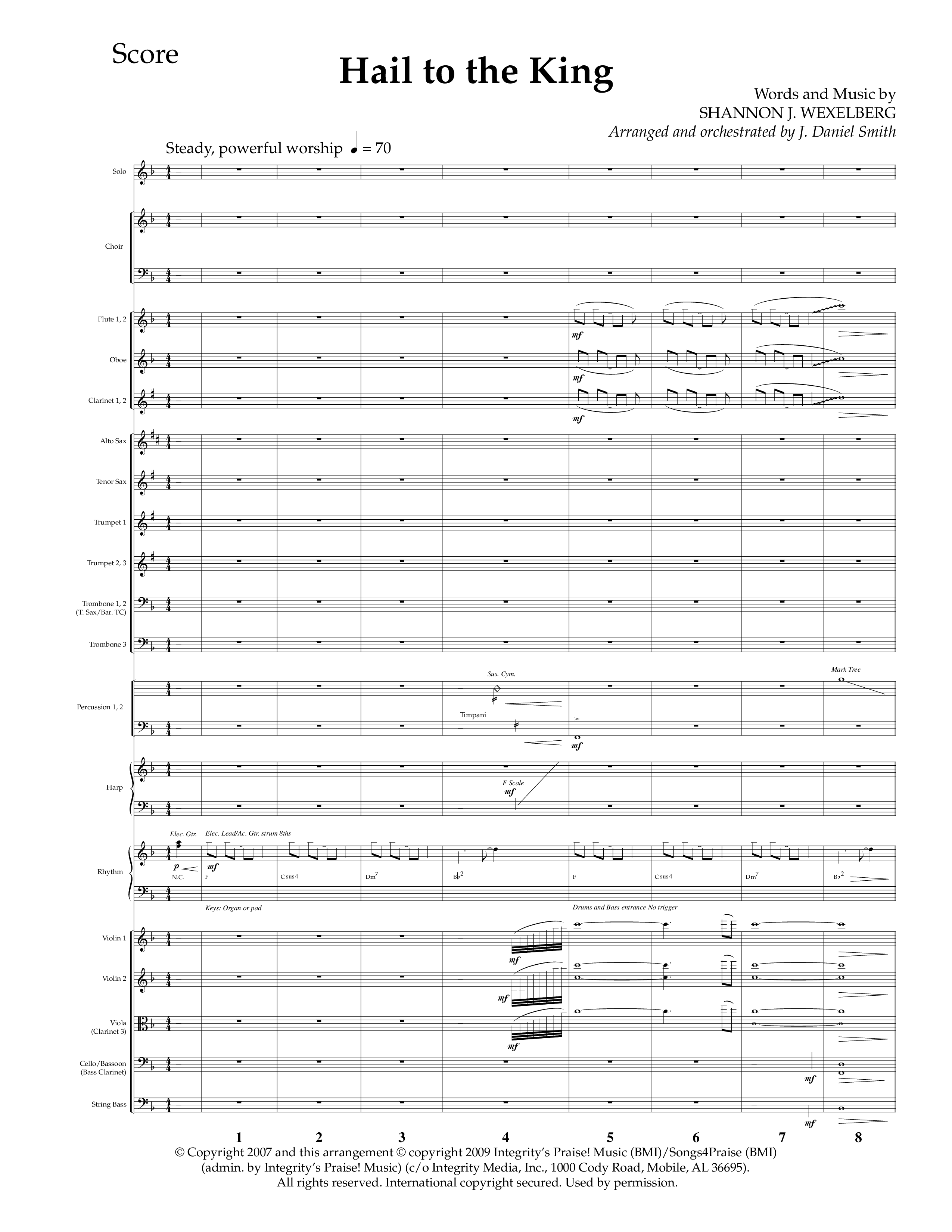 Hail To The King (Choral Anthem SATB) Orchestration (Lifeway Choral / Arr. J. Daniel Smith)