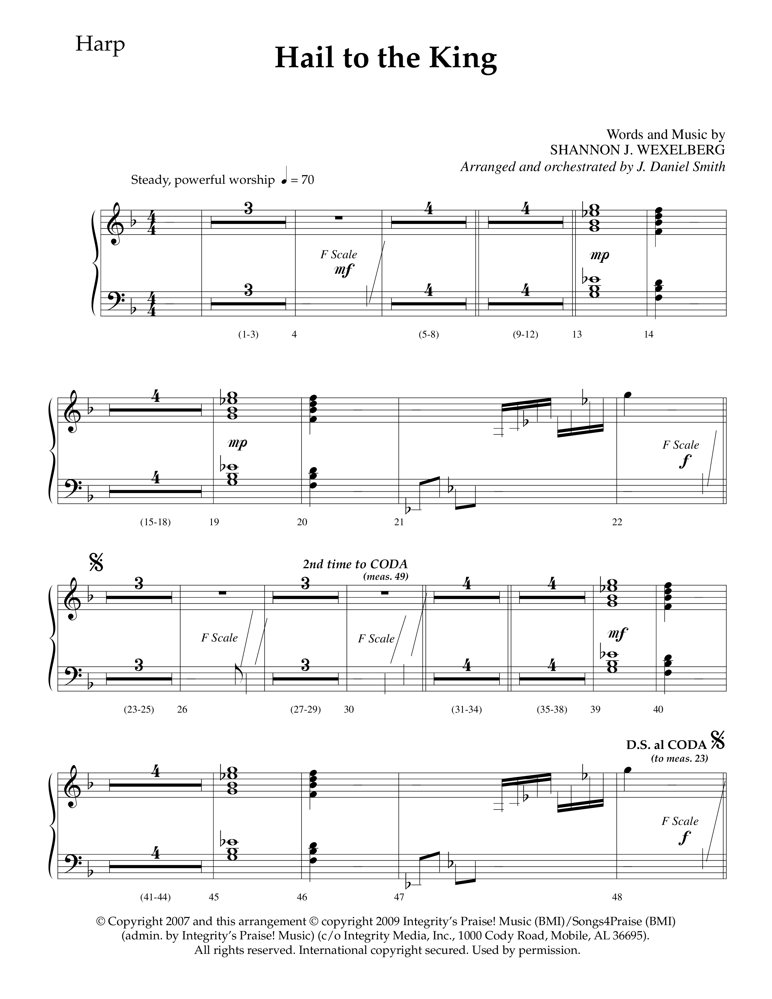 Hail To The King (Choral Anthem SATB) Harp (Lifeway Choral / Arr. J. Daniel Smith)