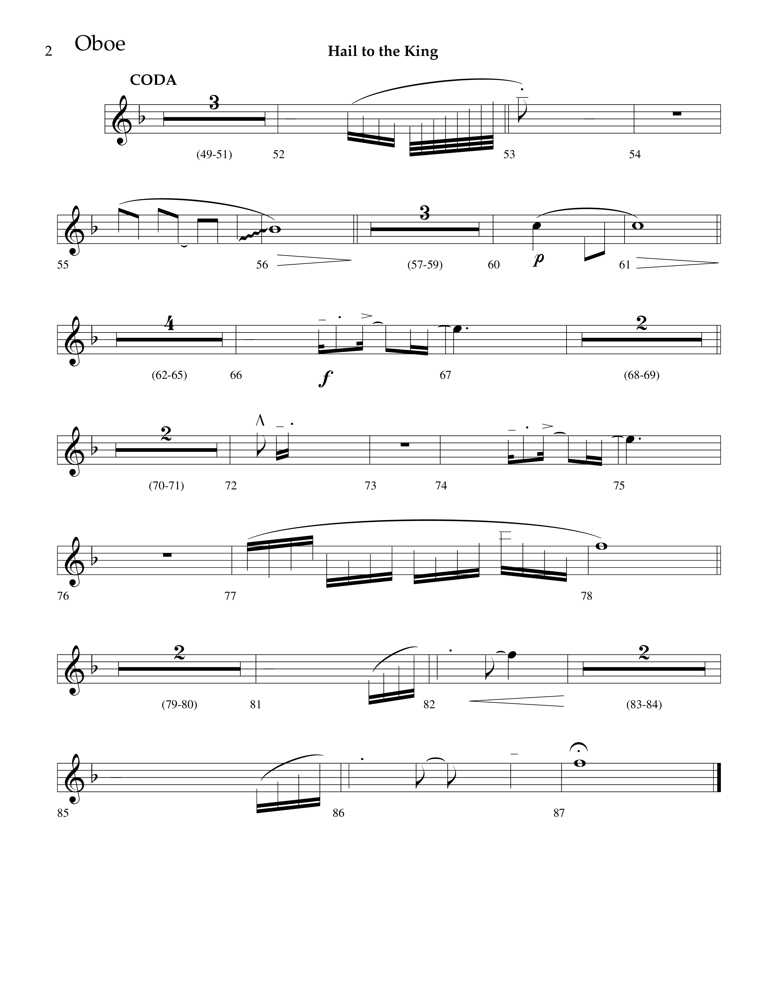 Hail To The King (Choral Anthem SATB) Oboe (Lifeway Choral / Arr. J. Daniel Smith)