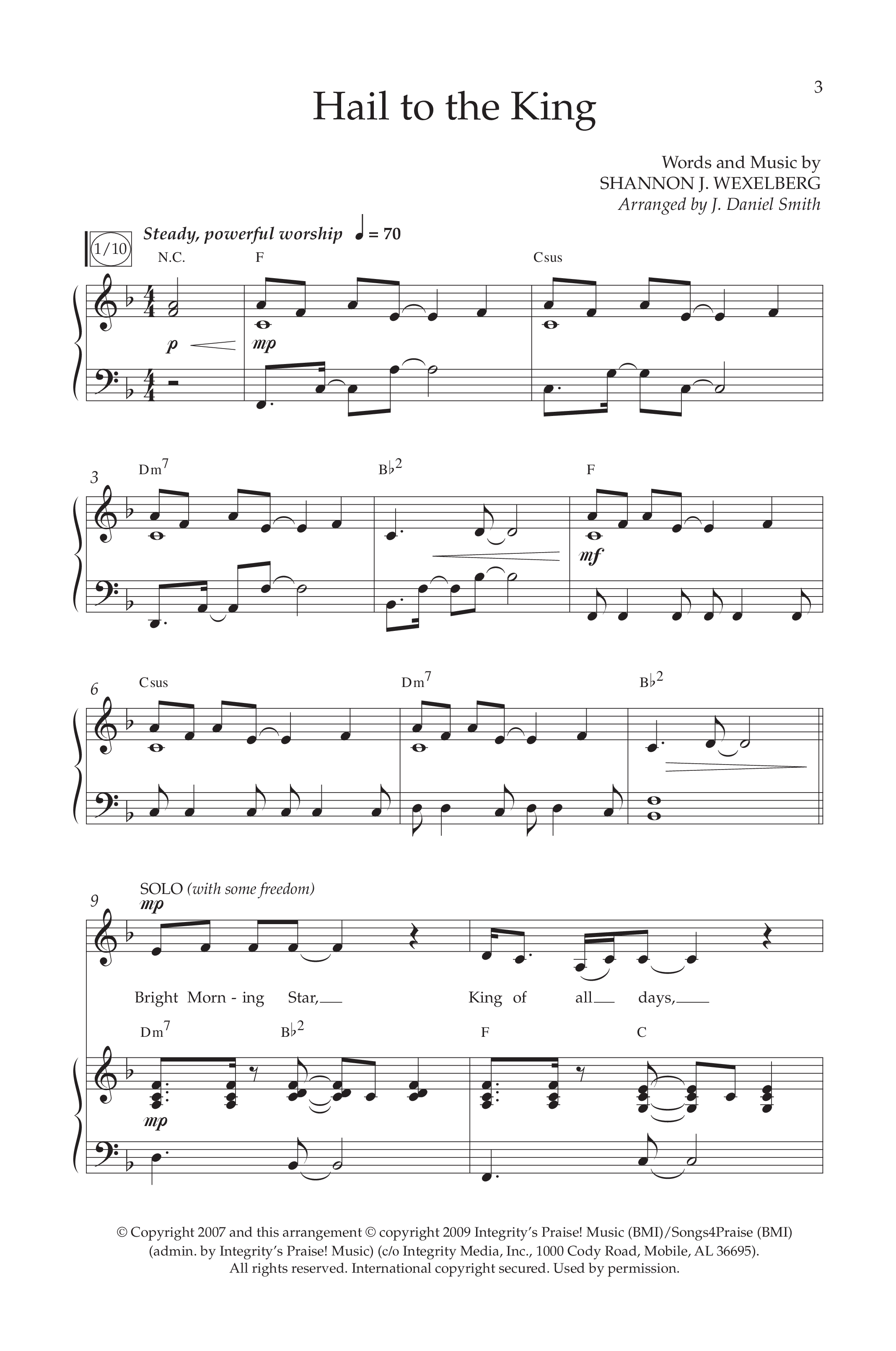Hail To The King (Choral Anthem SATB) Anthem (SATB/Piano) (Lifeway Choral / Arr. J. Daniel Smith)