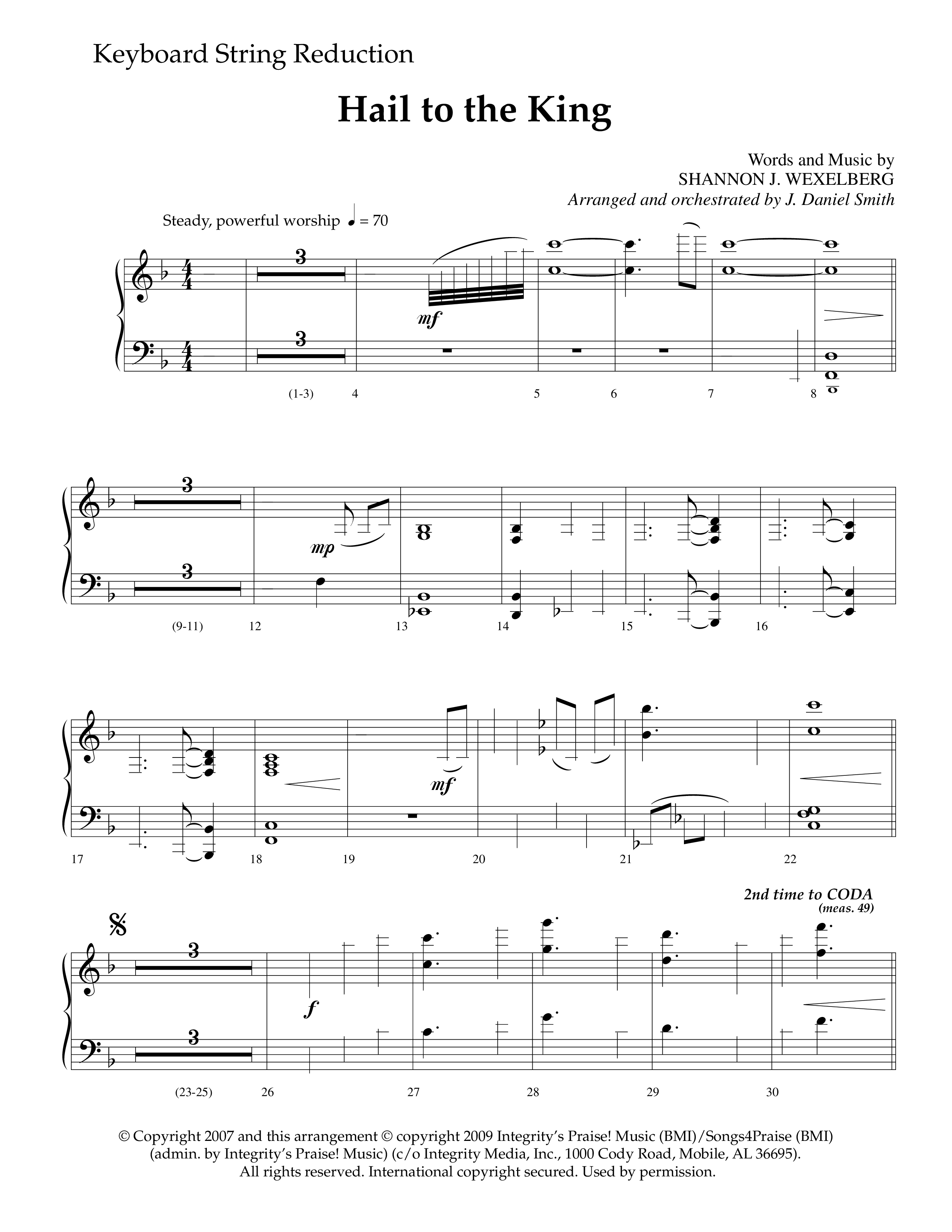 Hail To The King (Choral Anthem SATB) String Reduction (Lifeway Choral / Arr. J. Daniel Smith)