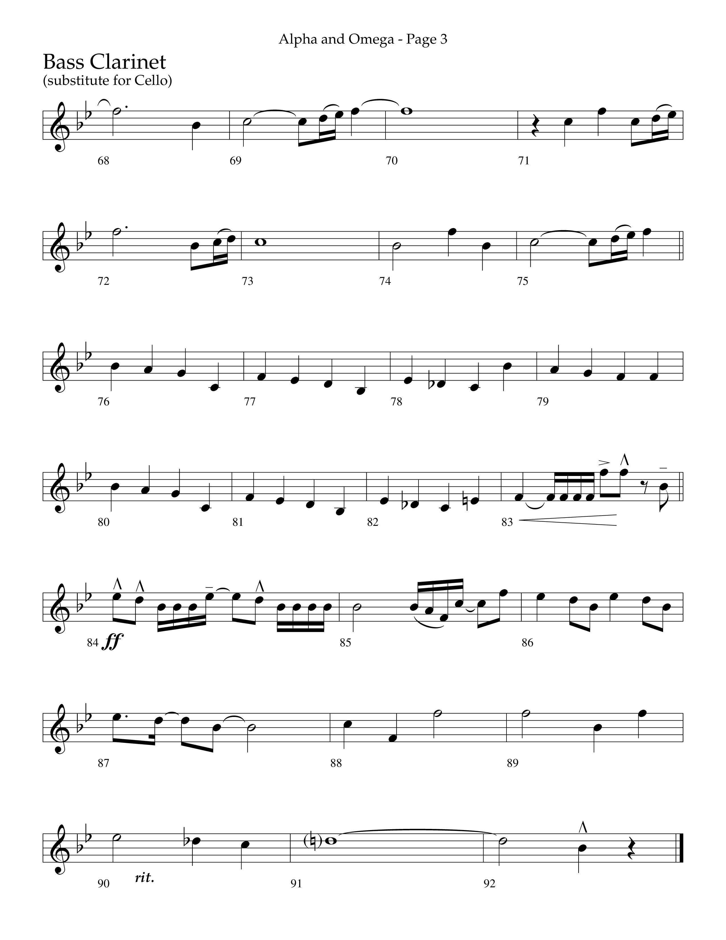 Alpha And Omega (Choral Anthem SATB) Bass Clarinet (Lifeway Choral / Arr. Cliff Duren)