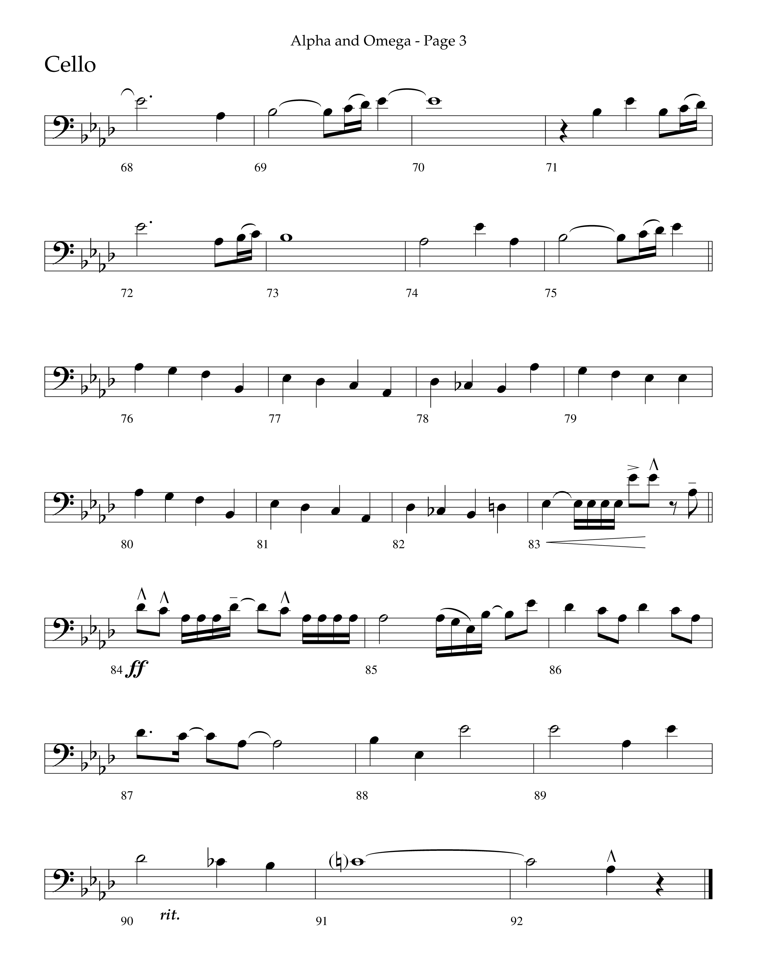 Alpha And Omega (Choral Anthem SATB) Cello (Lifeway Choral / Arr. Cliff Duren)