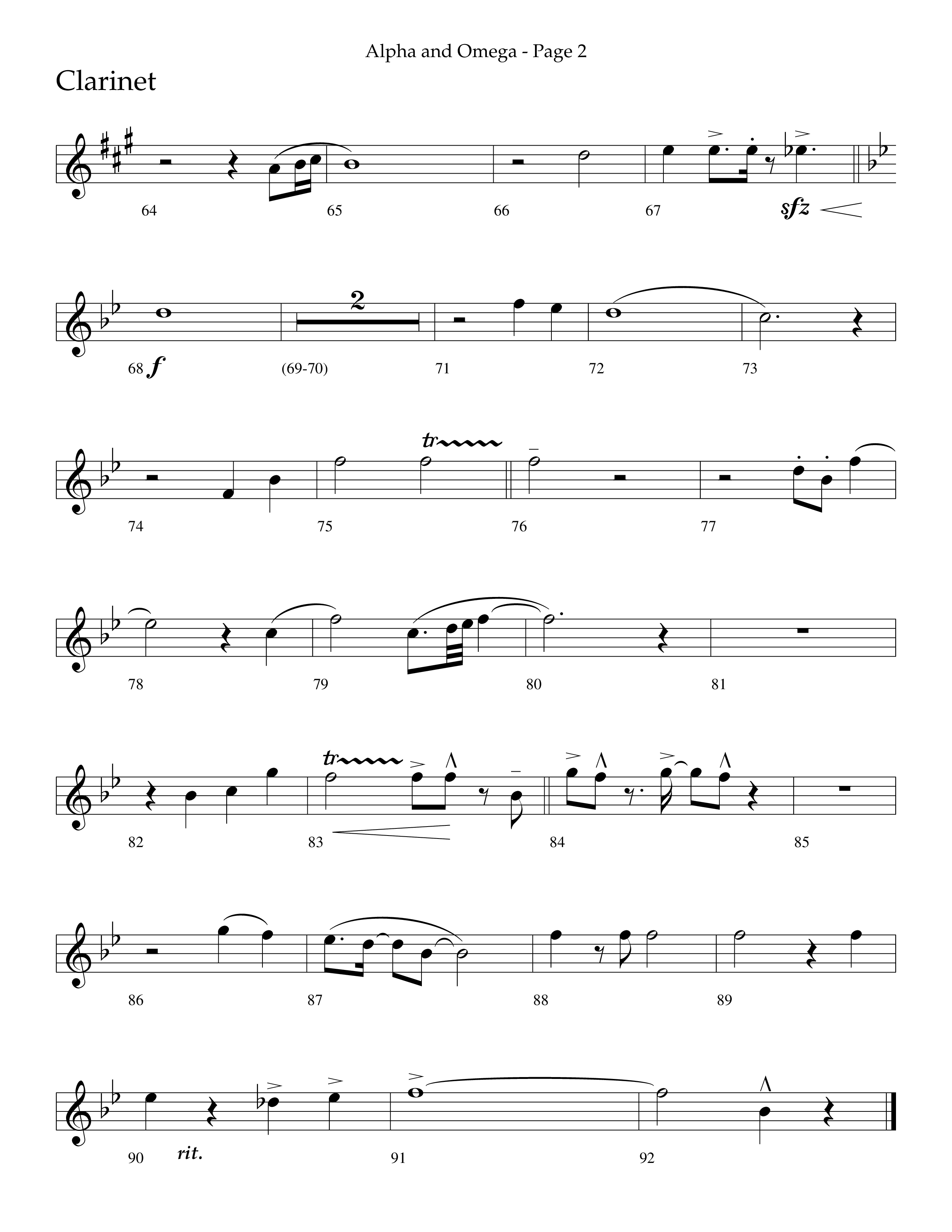 Alpha And Omega (Choral Anthem SATB) Clarinet (Lifeway Choral / Arr. Cliff Duren)