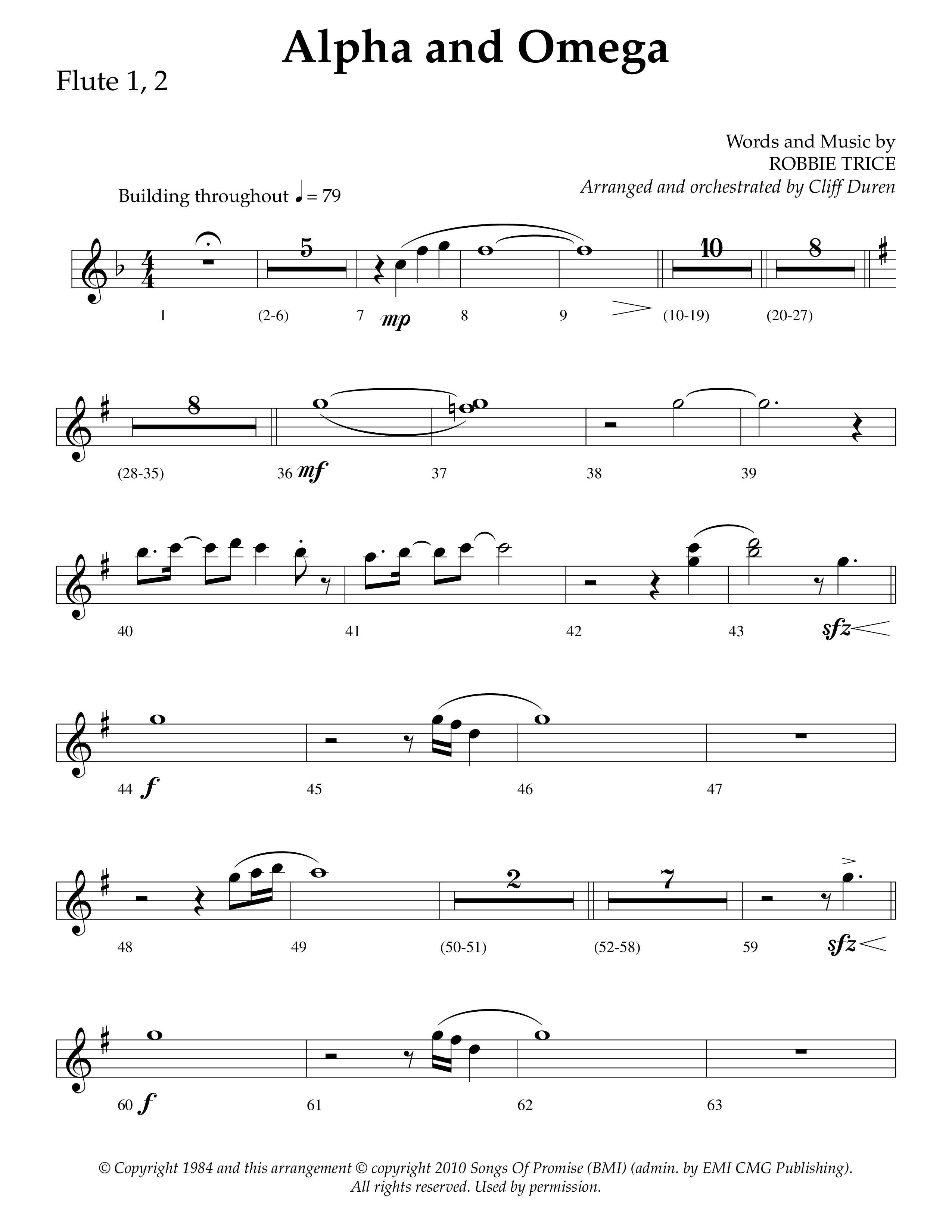 Alpha And Omega (Choral Anthem SATB) Flute 1/2 (Lifeway Choral / Arr. Cliff Duren)