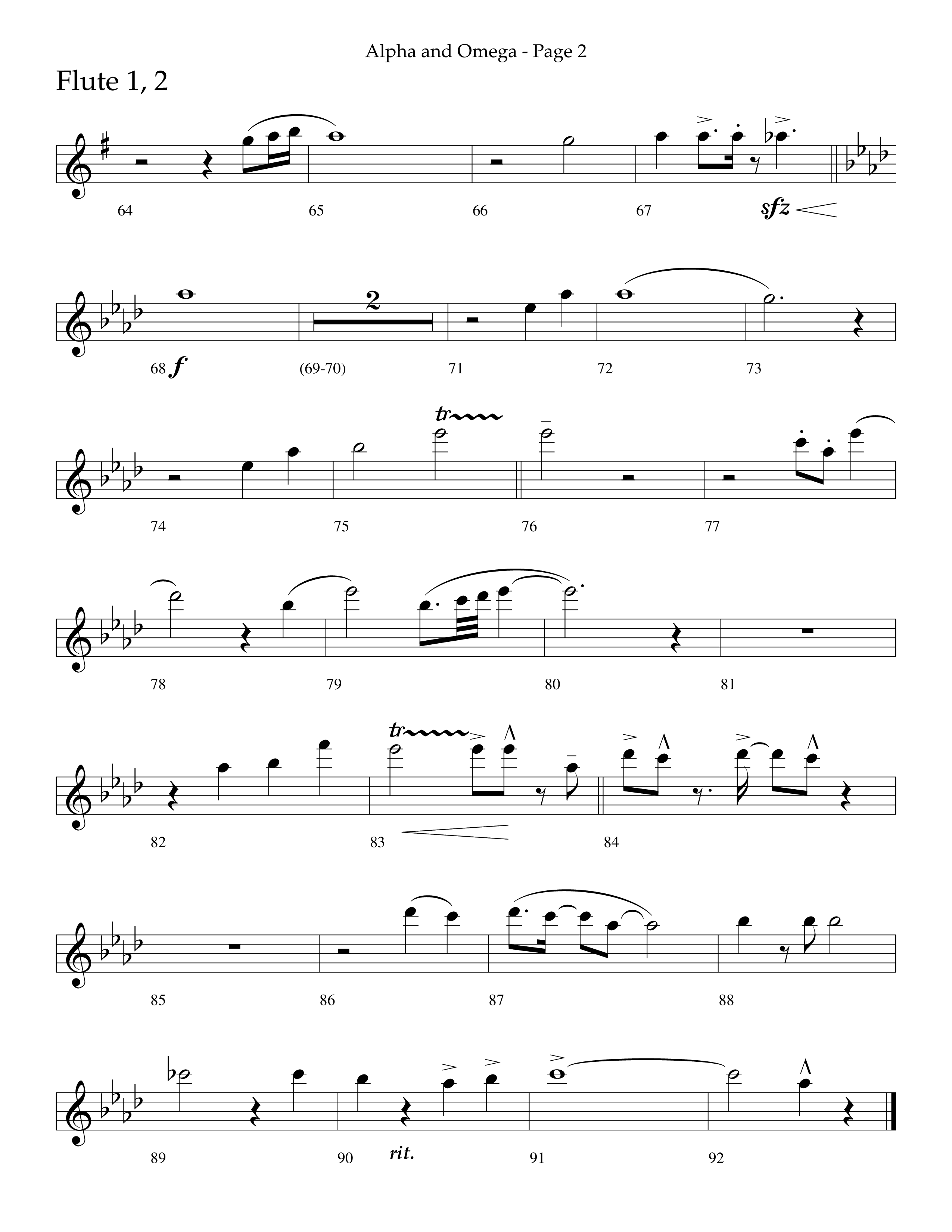 Alpha And Omega (Choral Anthem SATB) Flute 1/2 (Lifeway Choral / Arr. Cliff Duren)