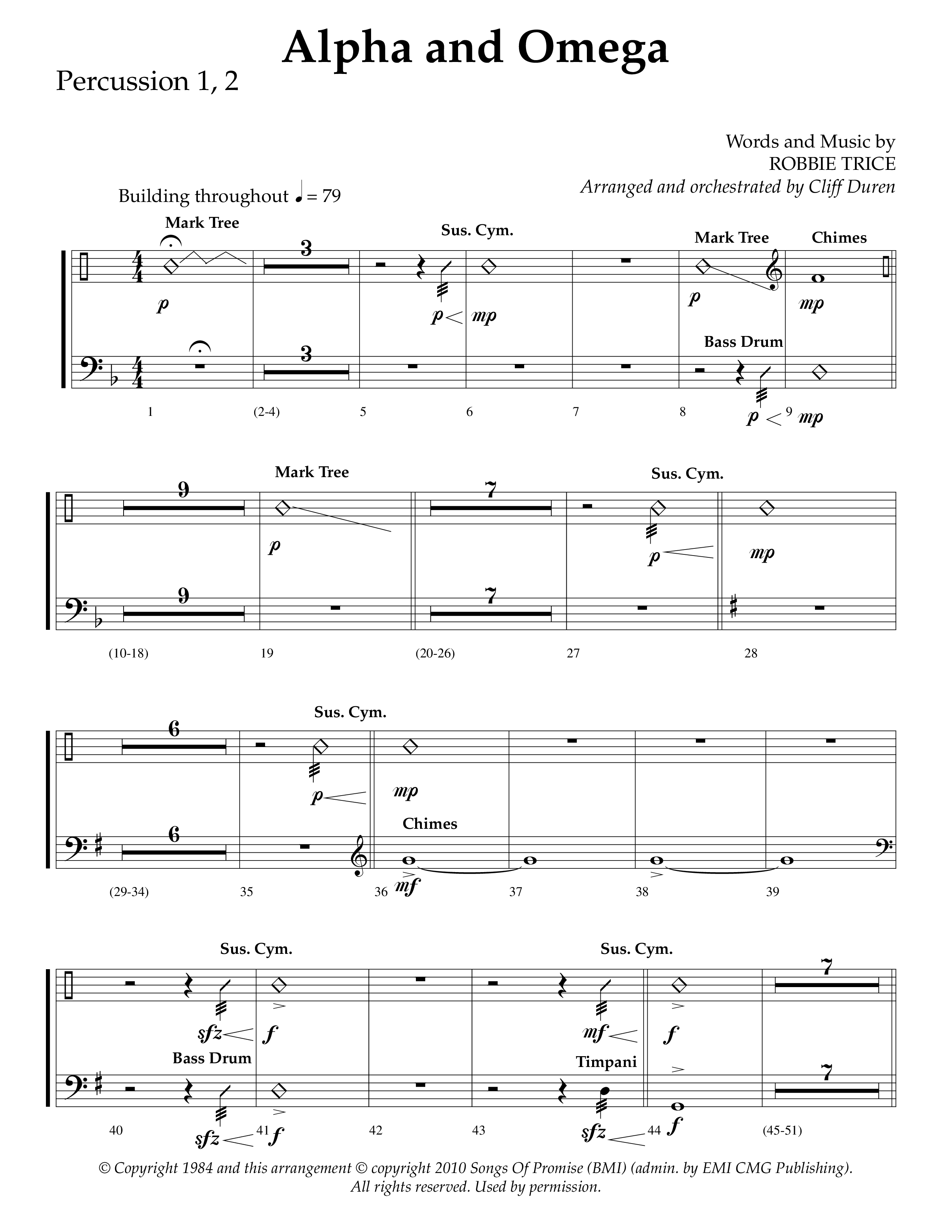 Alpha And Omega (Choral Anthem SATB) Percussion 1/2 (Lifeway Choral / Arr. Cliff Duren)
