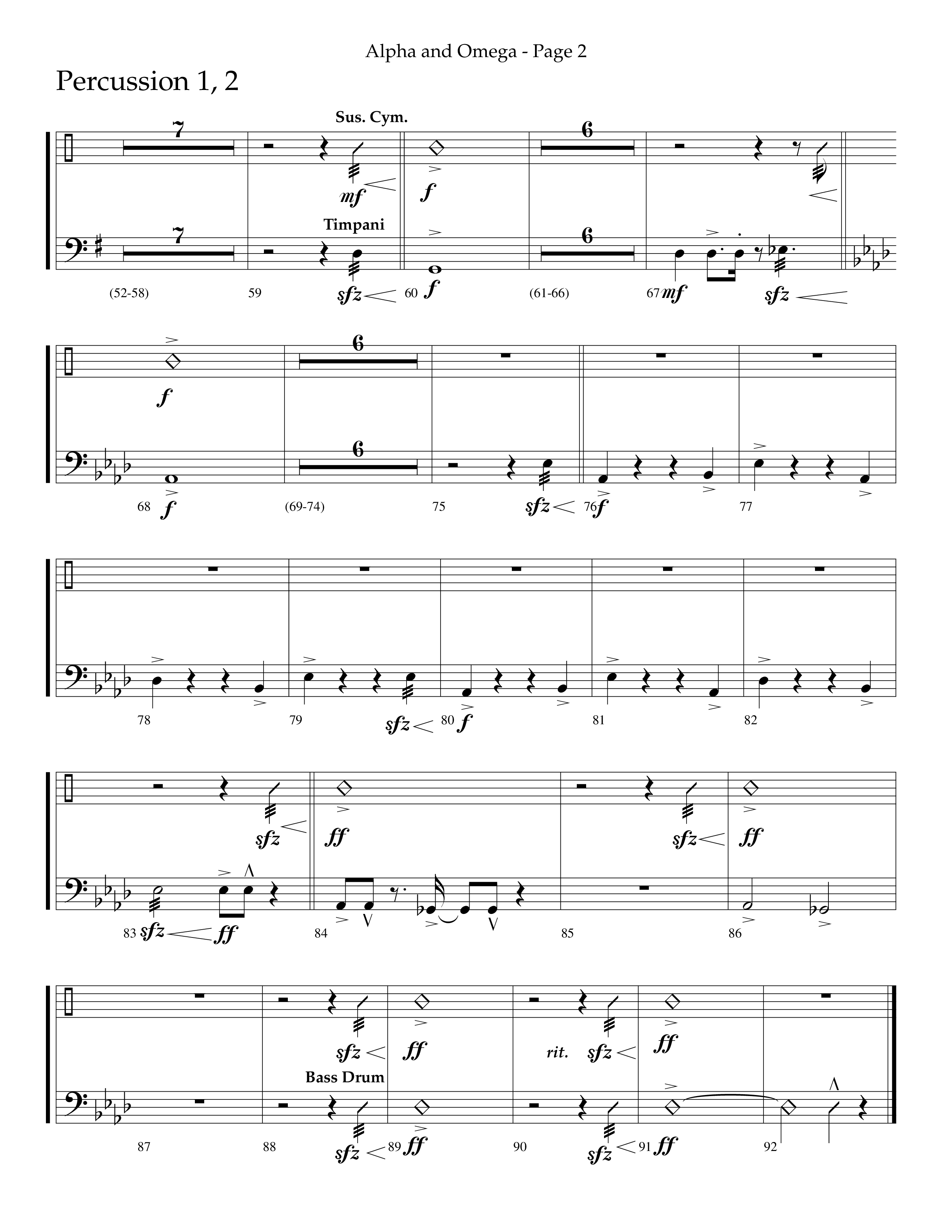 Alpha And Omega (Choral Anthem SATB) Percussion 1/2 (Lifeway Choral / Arr. Cliff Duren)
