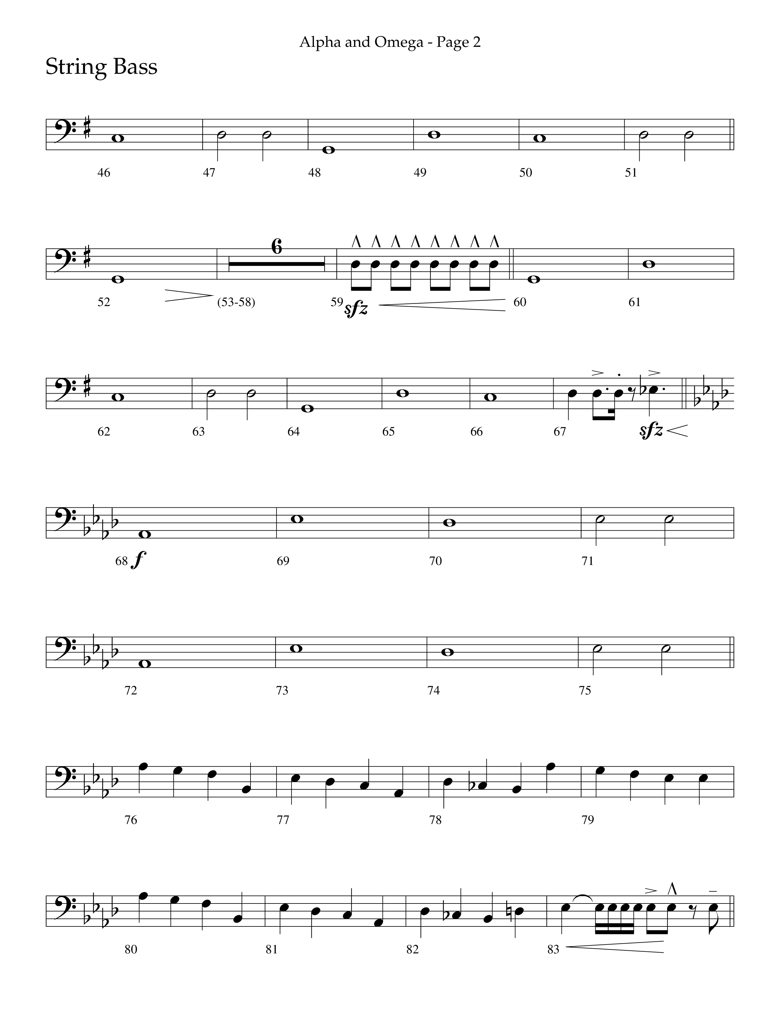 Alpha And Omega (Choral Anthem SATB) String Bass (Lifeway Choral / Arr. Cliff Duren)