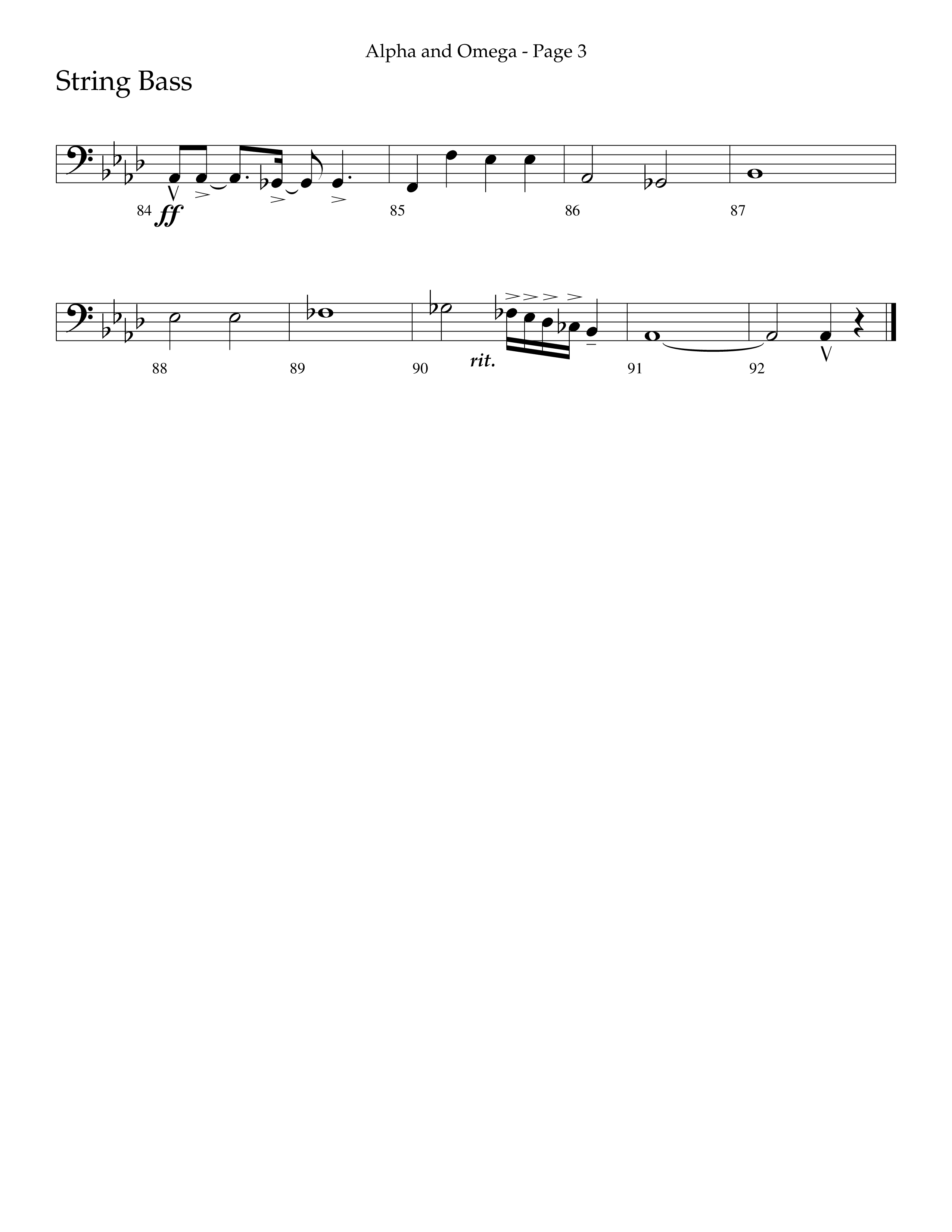 Alpha And Omega (Choral Anthem SATB) String Bass (Lifeway Choral / Arr. Cliff Duren)