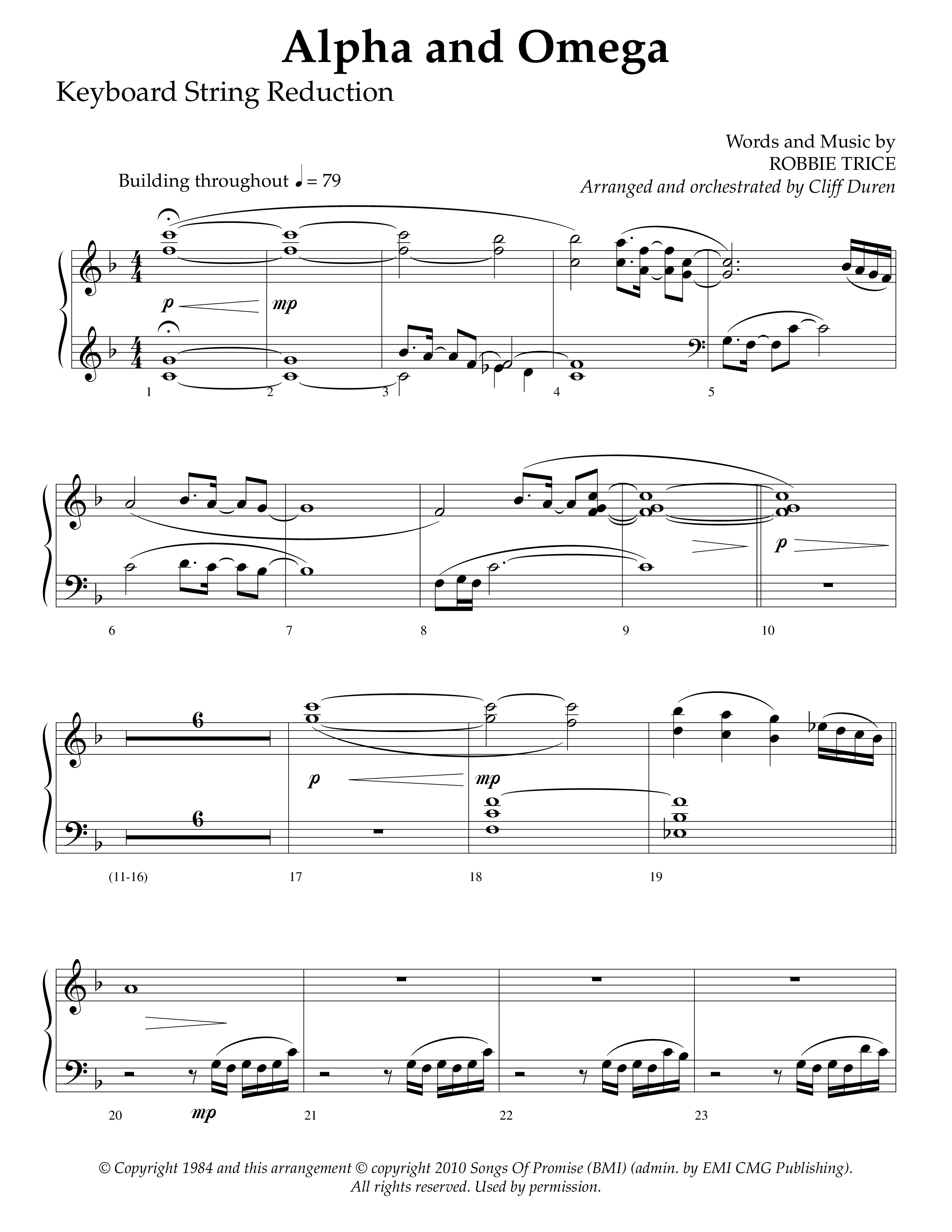 Alpha And Omega (Choral Anthem SATB) String Reduction (Lifeway Choral / Arr. Cliff Duren)