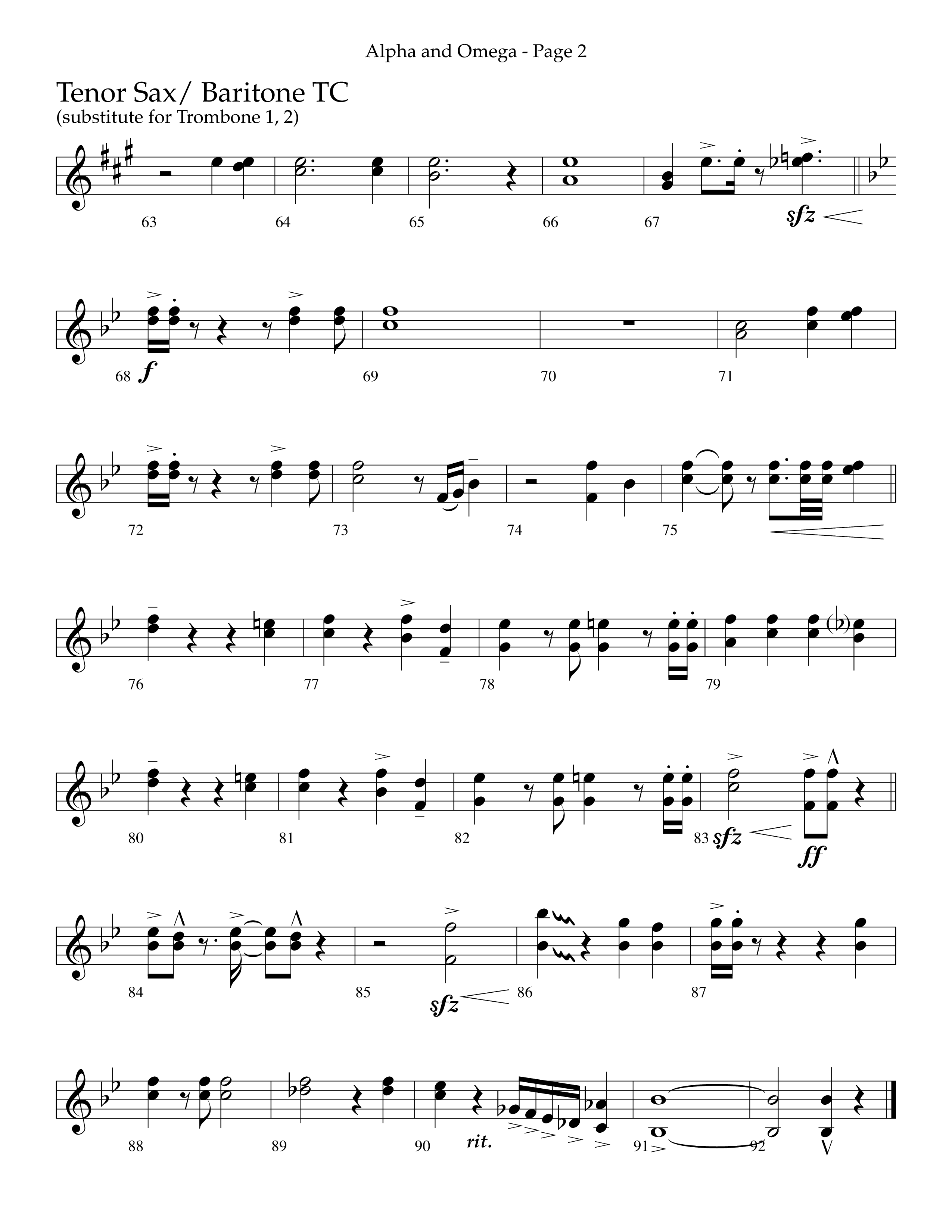 Alpha And Omega (Choral Anthem SATB) Tenor Sax/Baritone T.C. (Lifeway Choral / Arr. Cliff Duren)