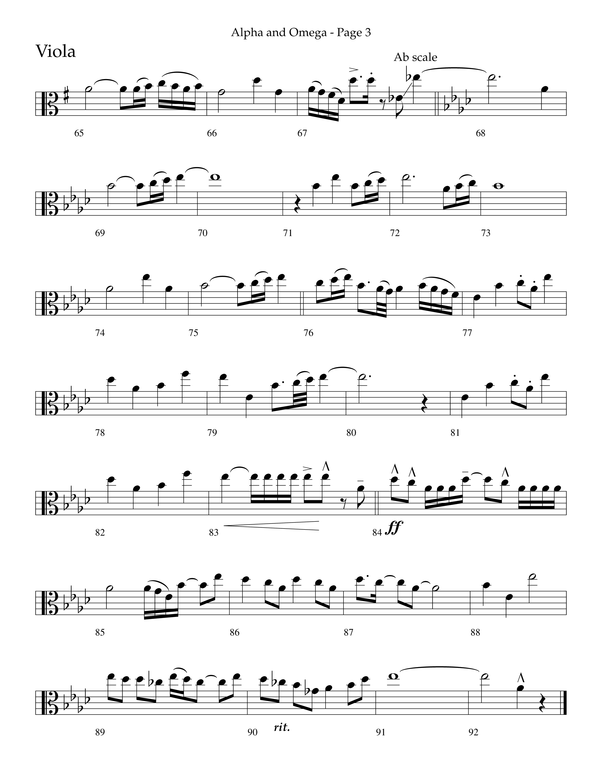 Alpha And Omega (Choral Anthem SATB) Viola (Lifeway Choral / Arr. Cliff Duren)