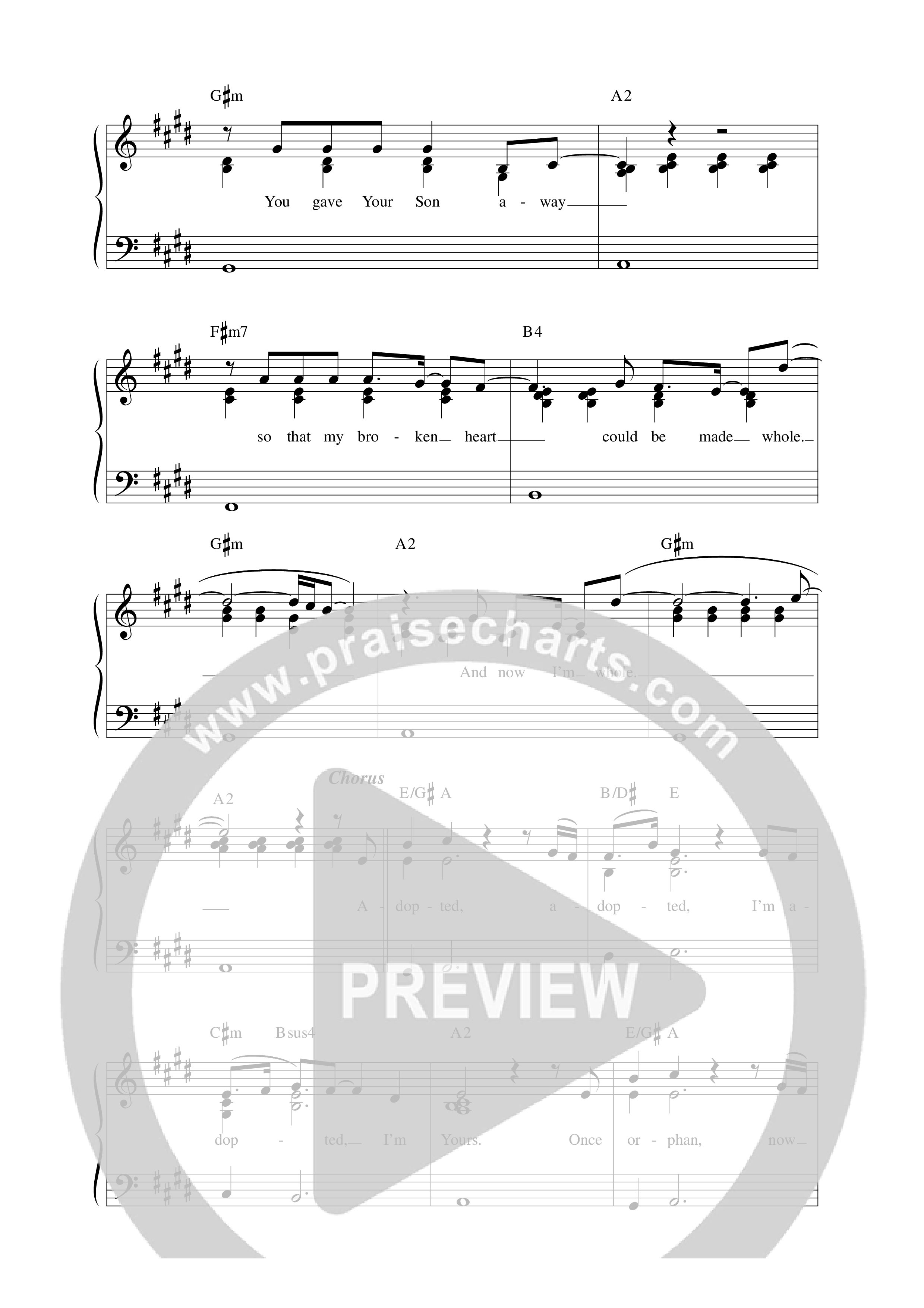 Adopted Lead Sheet Melody (Vineyard Worship)
