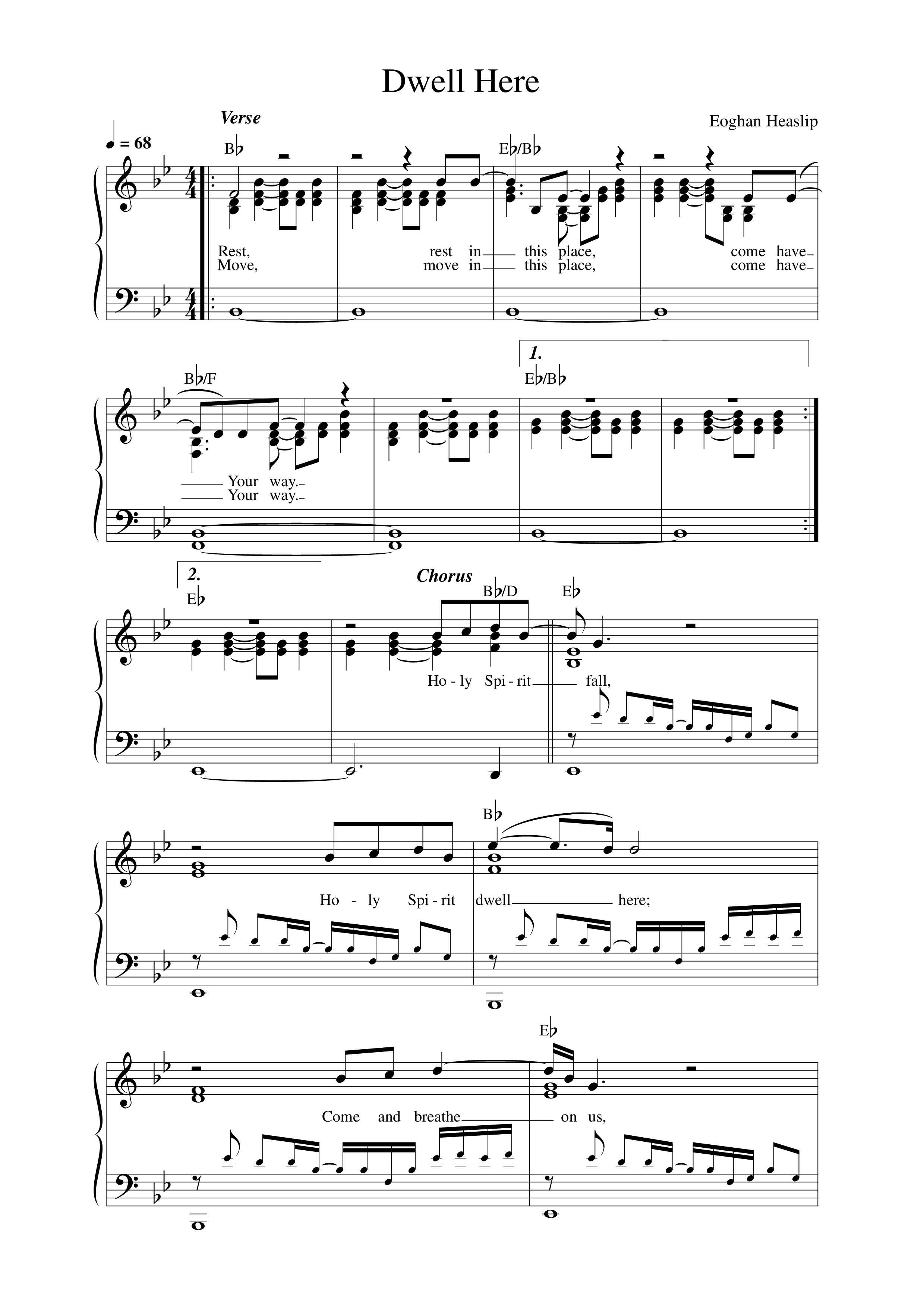 Dwell Here Lead Sheet Melody (Vineyard Worship)