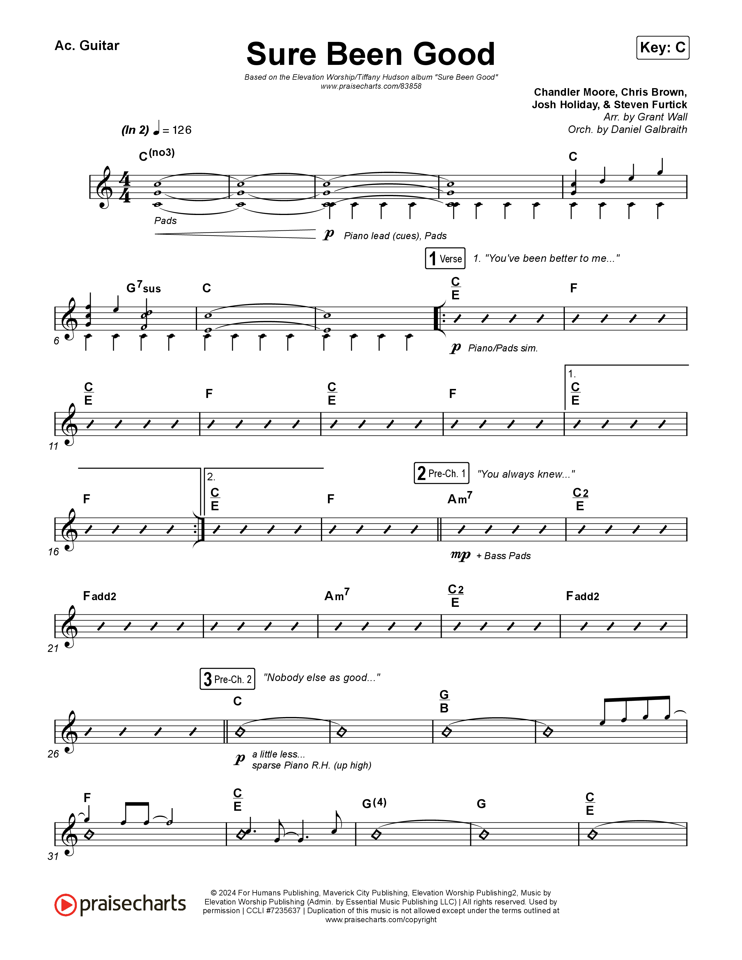 Sure Been Good Acoustic Guitar (Elevation Worship / Tiffany Hudson)