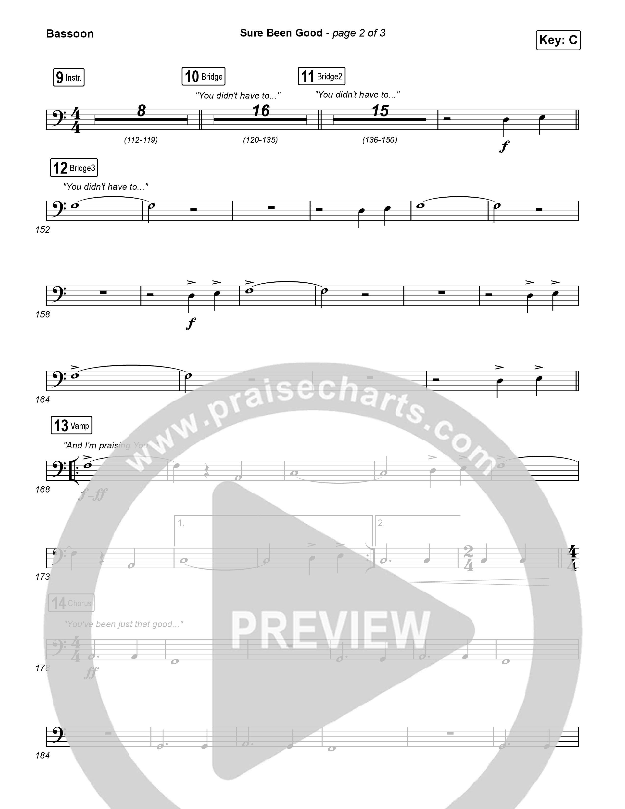 Sure Been Good Bassoon (Elevation Worship / Tiffany Hudson)