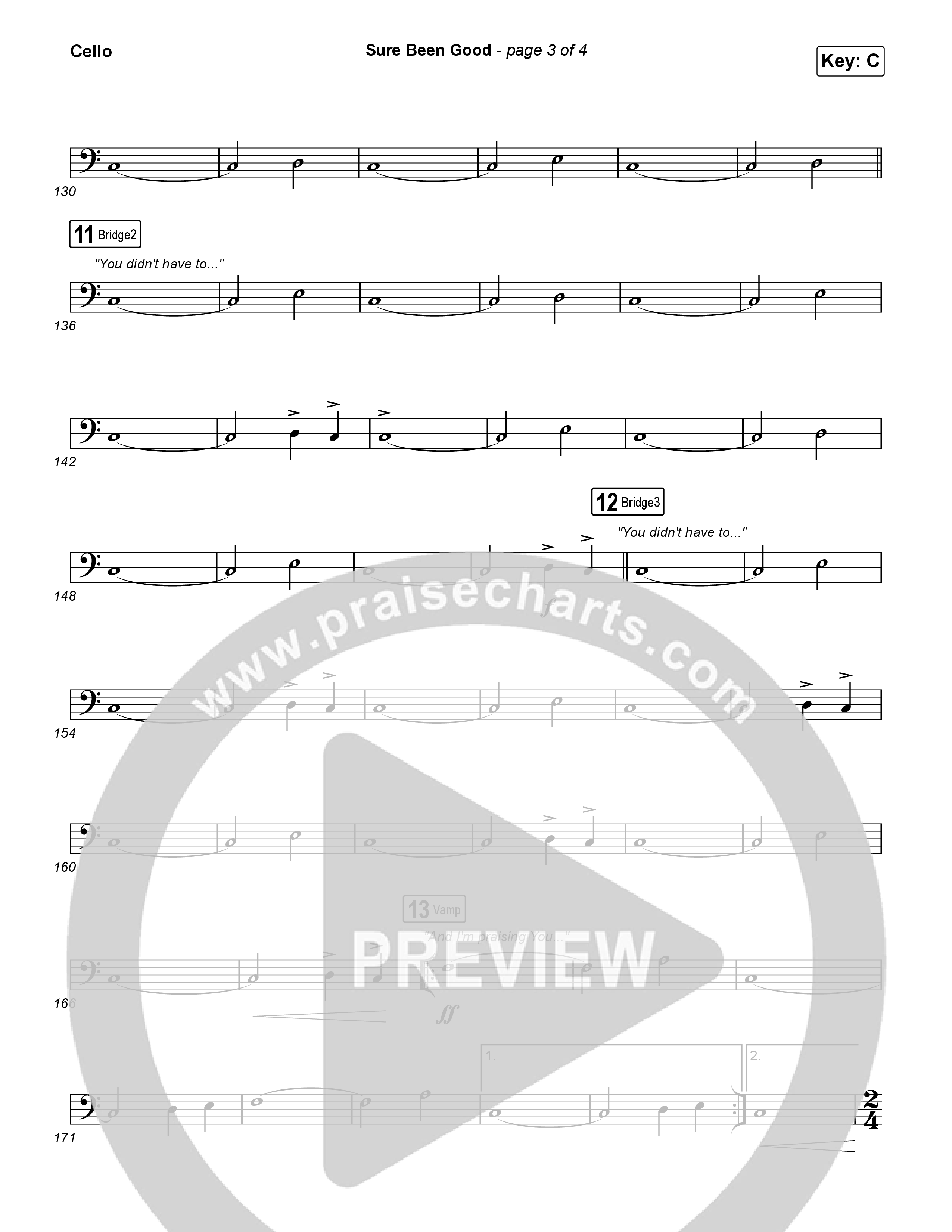 Sure Been Good Cello (Elevation Worship / Tiffany Hudson)