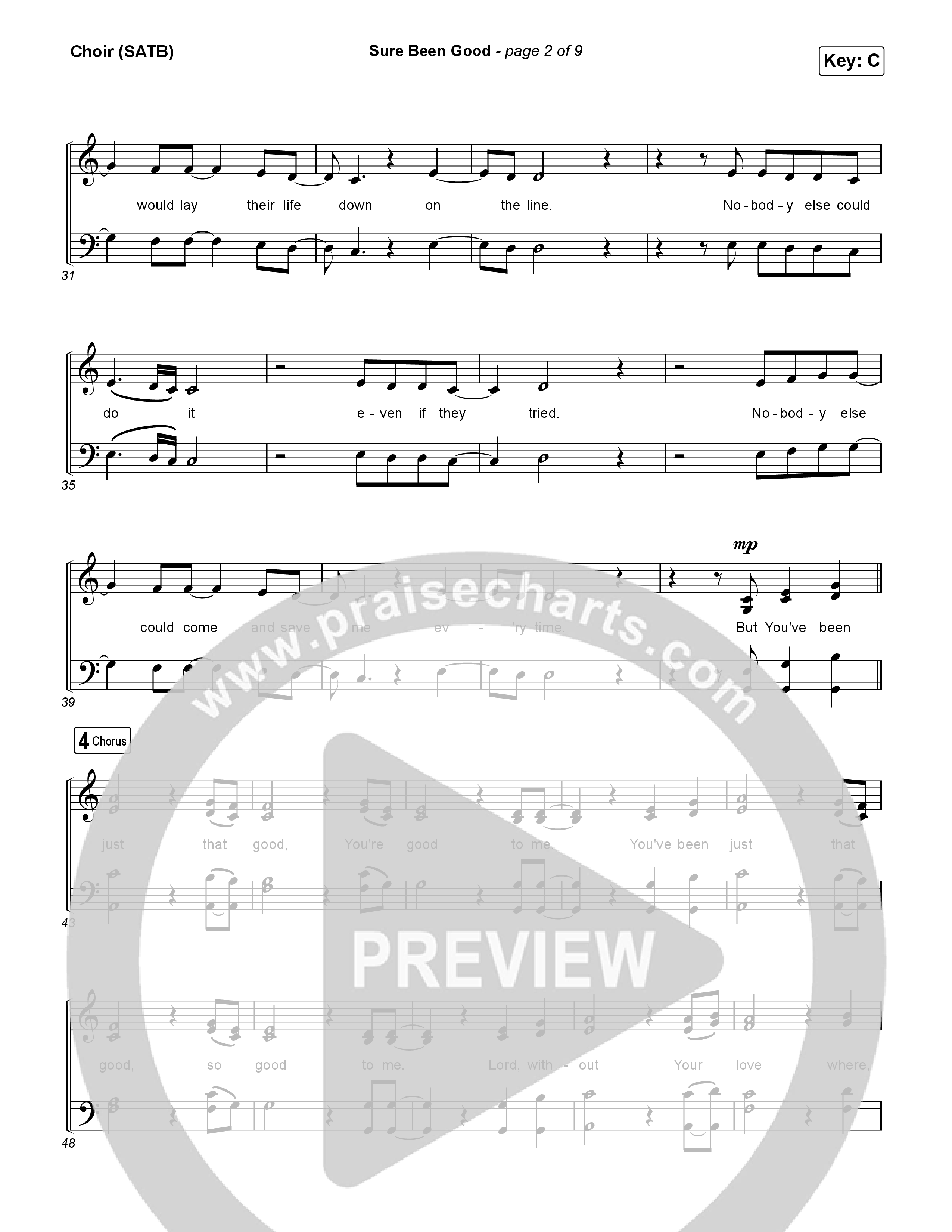 Sure Been Good Choir Sheet (SATB) (Elevation Worship / Tiffany Hudson)