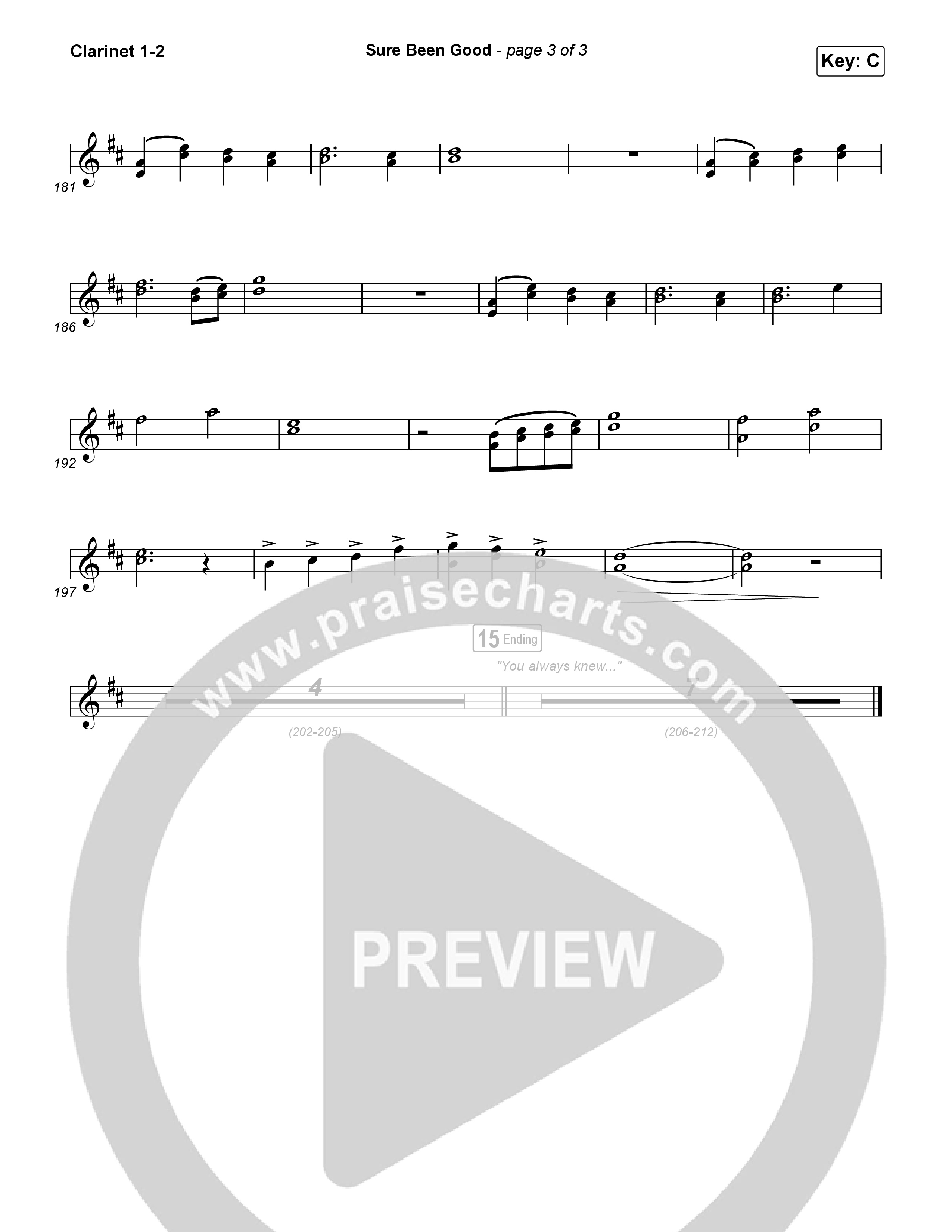 Sure Been Good Clarinet 1,2 (Elevation Worship / Tiffany Hudson)