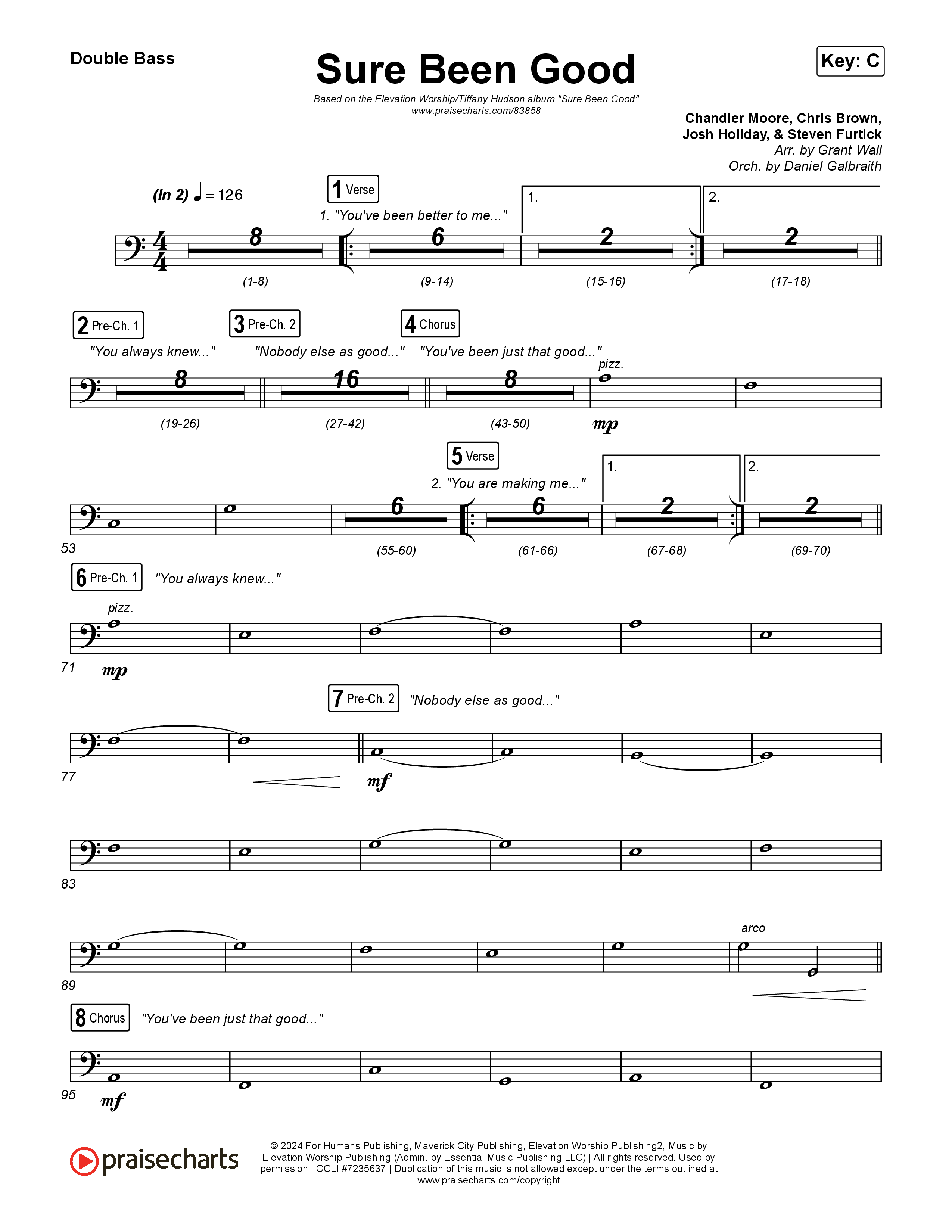 Sure Been Good String Bass (Elevation Worship / Tiffany Hudson)