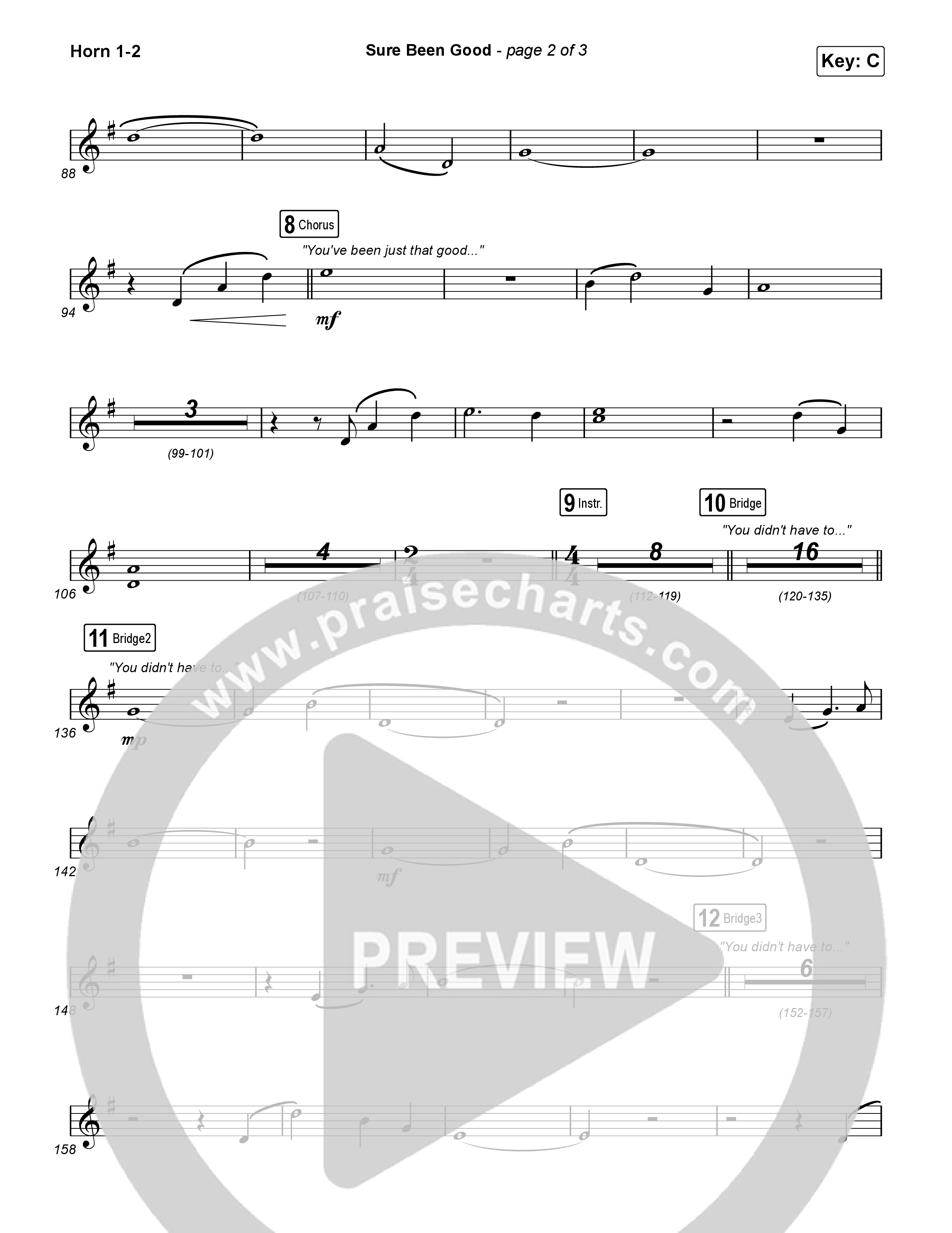 Sure Been Good French Horn 1,2 (Elevation Worship / Tiffany Hudson)