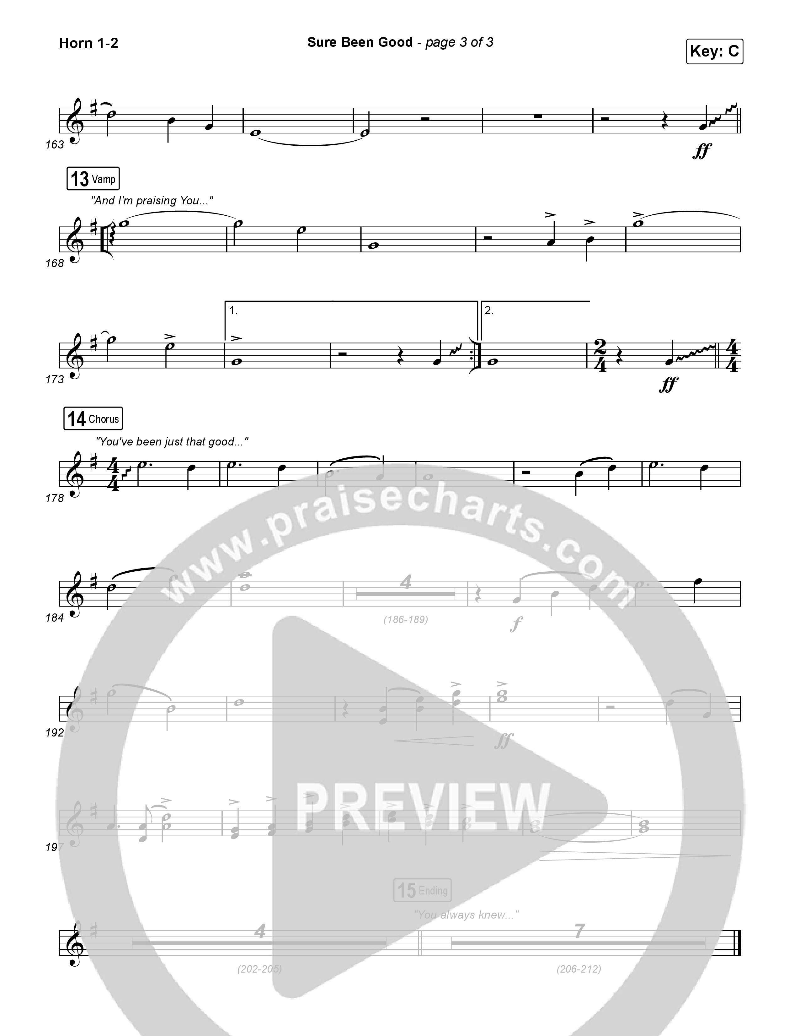 Sure Been Good French Horn 1,2 (Elevation Worship / Tiffany Hudson)