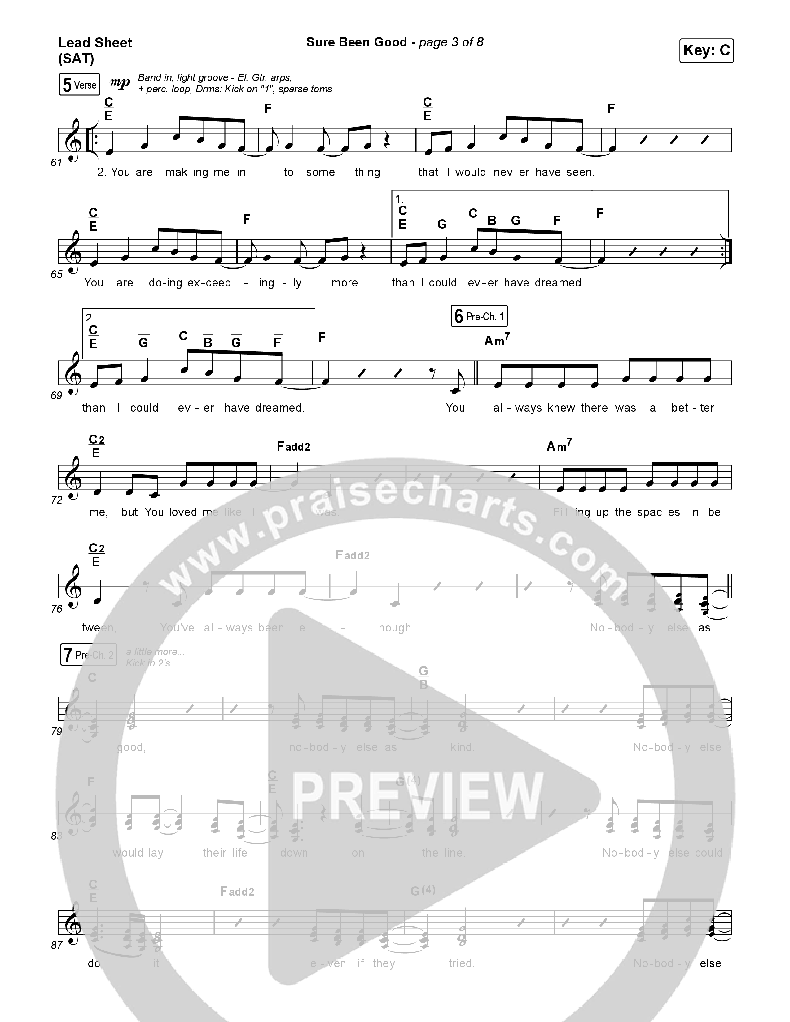 Sure Been Good Lead Sheet (SAT) (Elevation Worship / Tiffany Hudson)