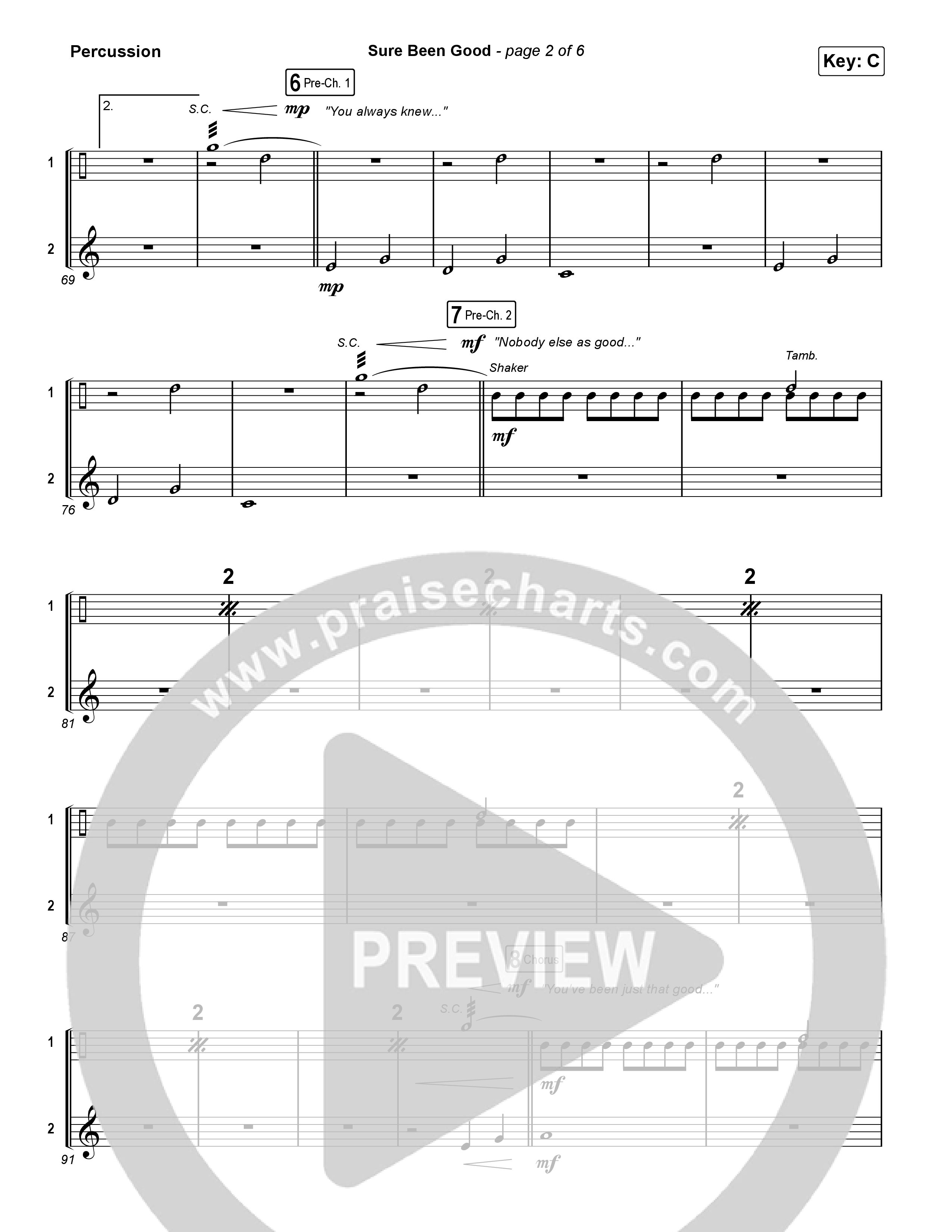 Sure Been Good Percussion (Elevation Worship / Tiffany Hudson)