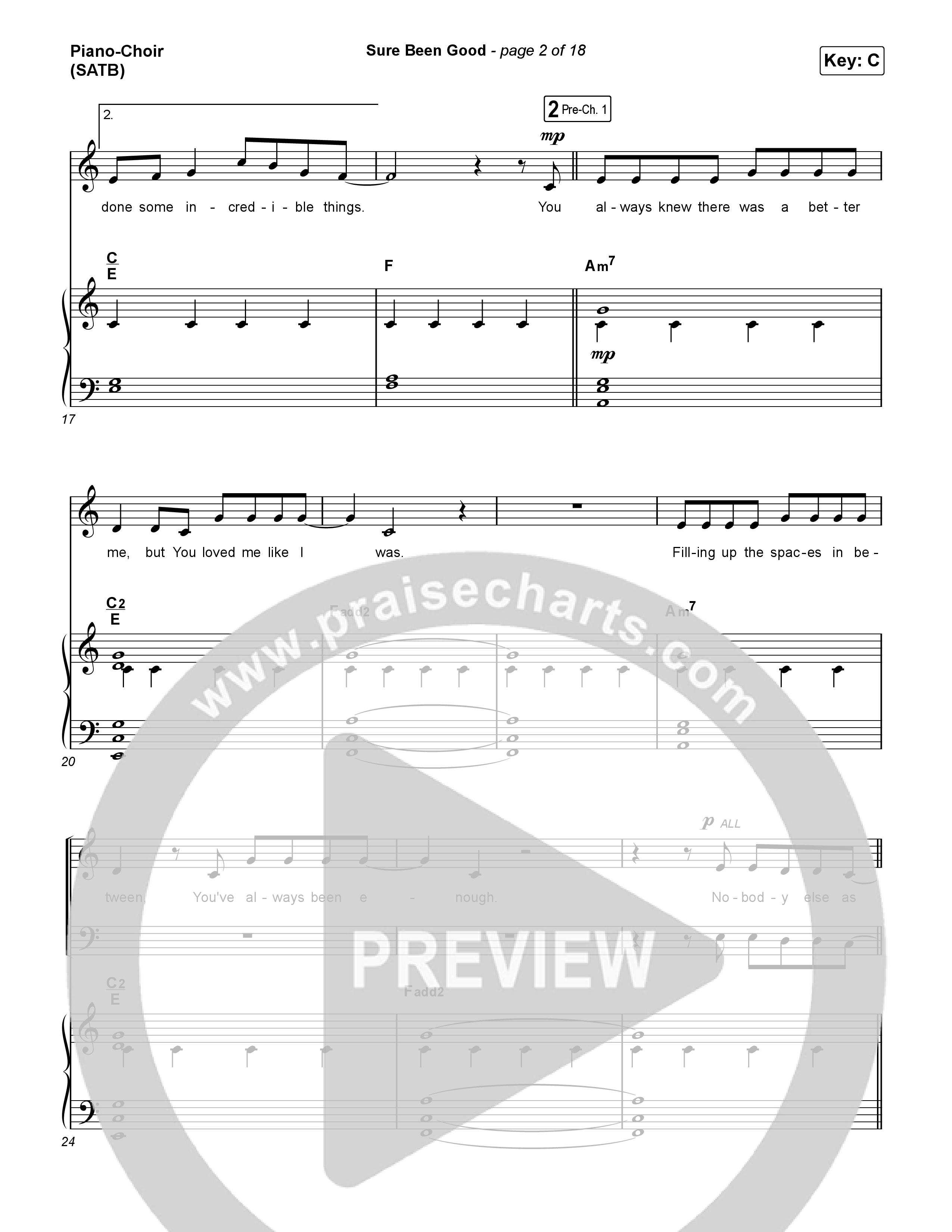 Sure Been Good Piano/Vocal Pack (Elevation Worship / Tiffany Hudson)