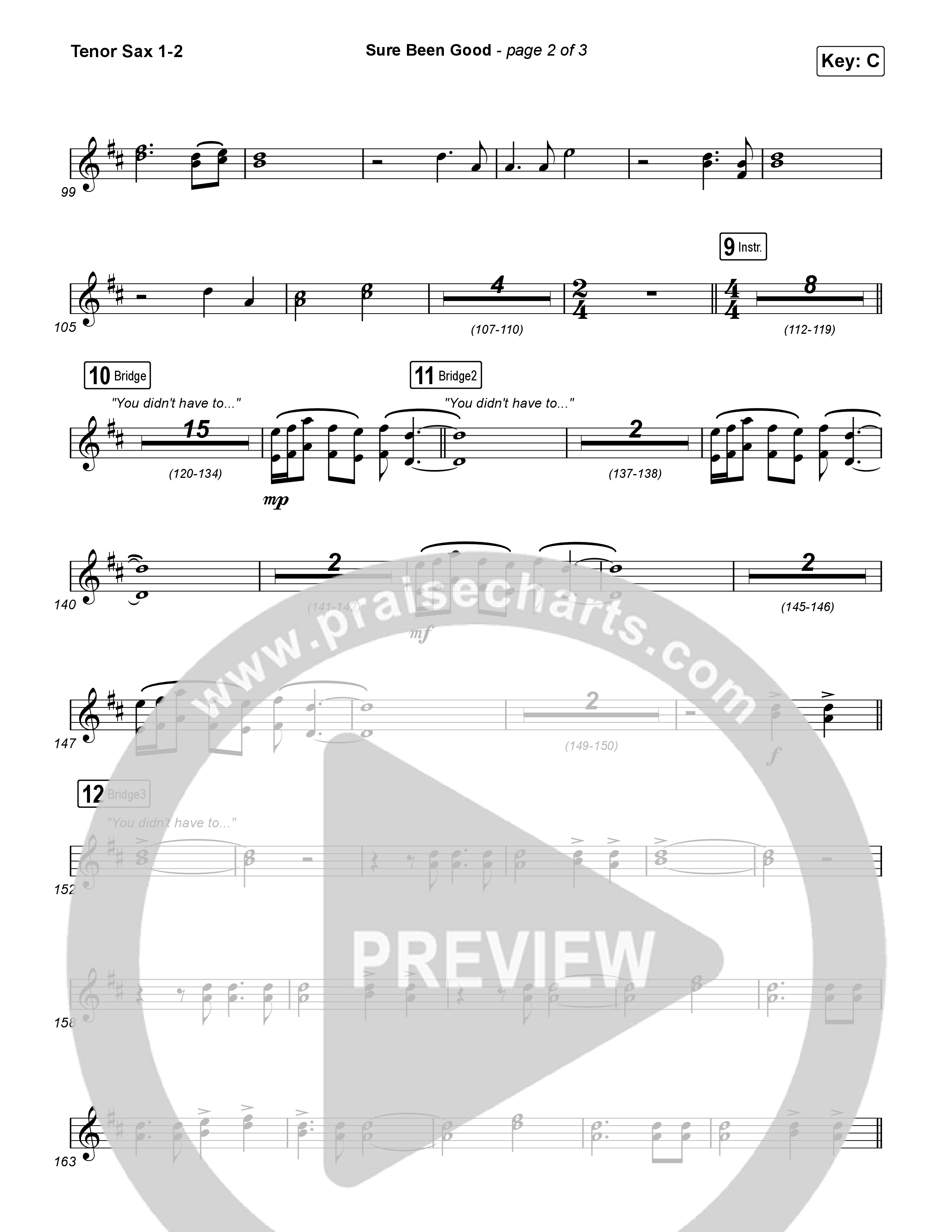 Sure Been Good Tenor Sax 1,2 (Elevation Worship / Tiffany Hudson)