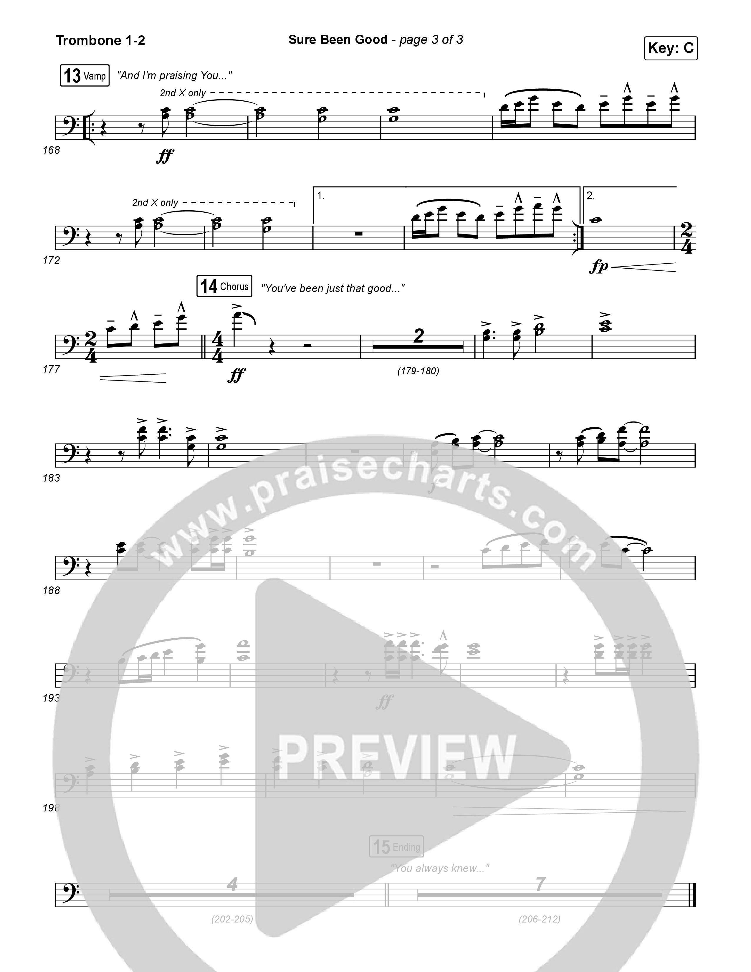 Sure Been Good Trombone 1,2 (Elevation Worship / Tiffany Hudson)