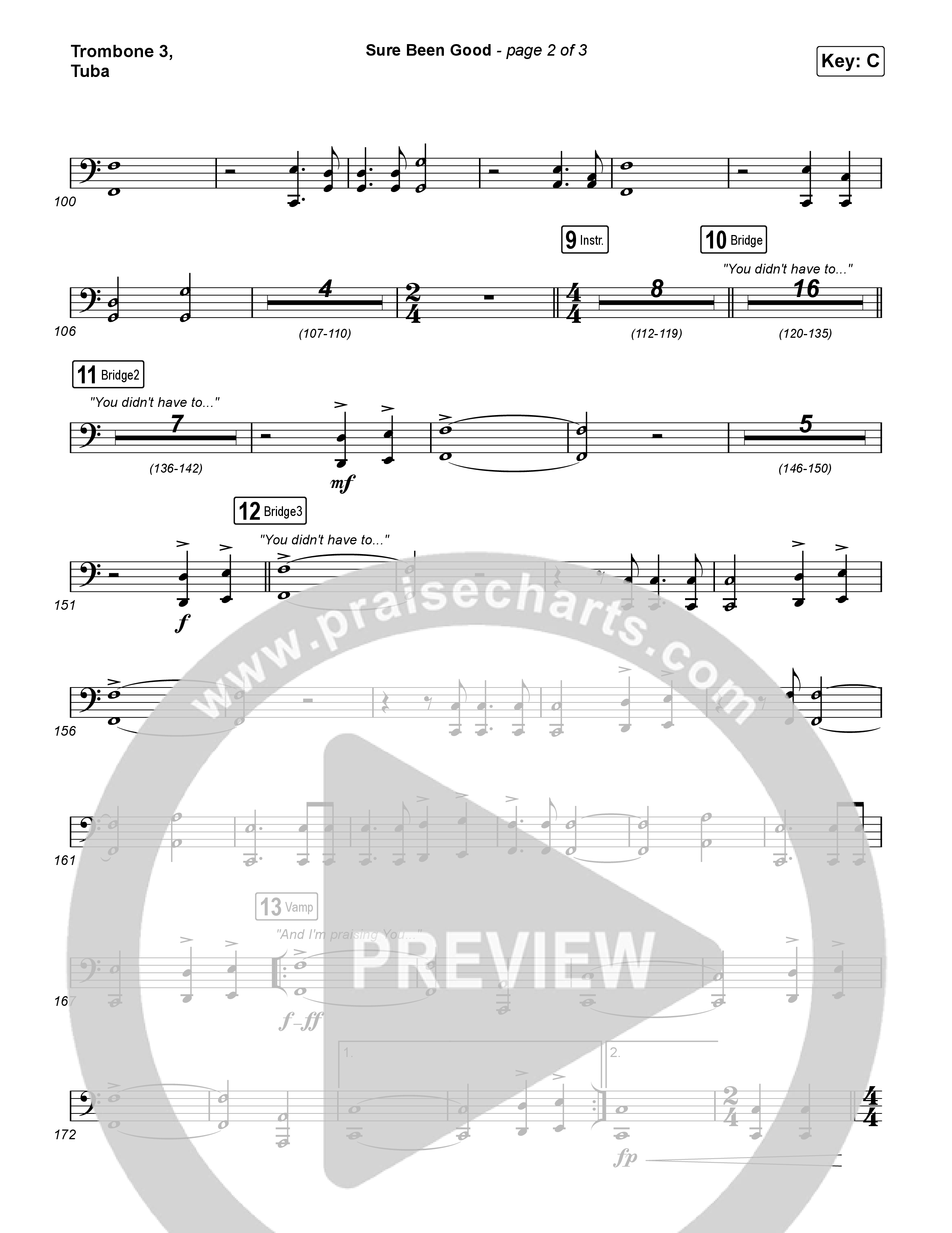 Sure Been Good Trombone 3/Tuba (Elevation Worship / Tiffany Hudson)