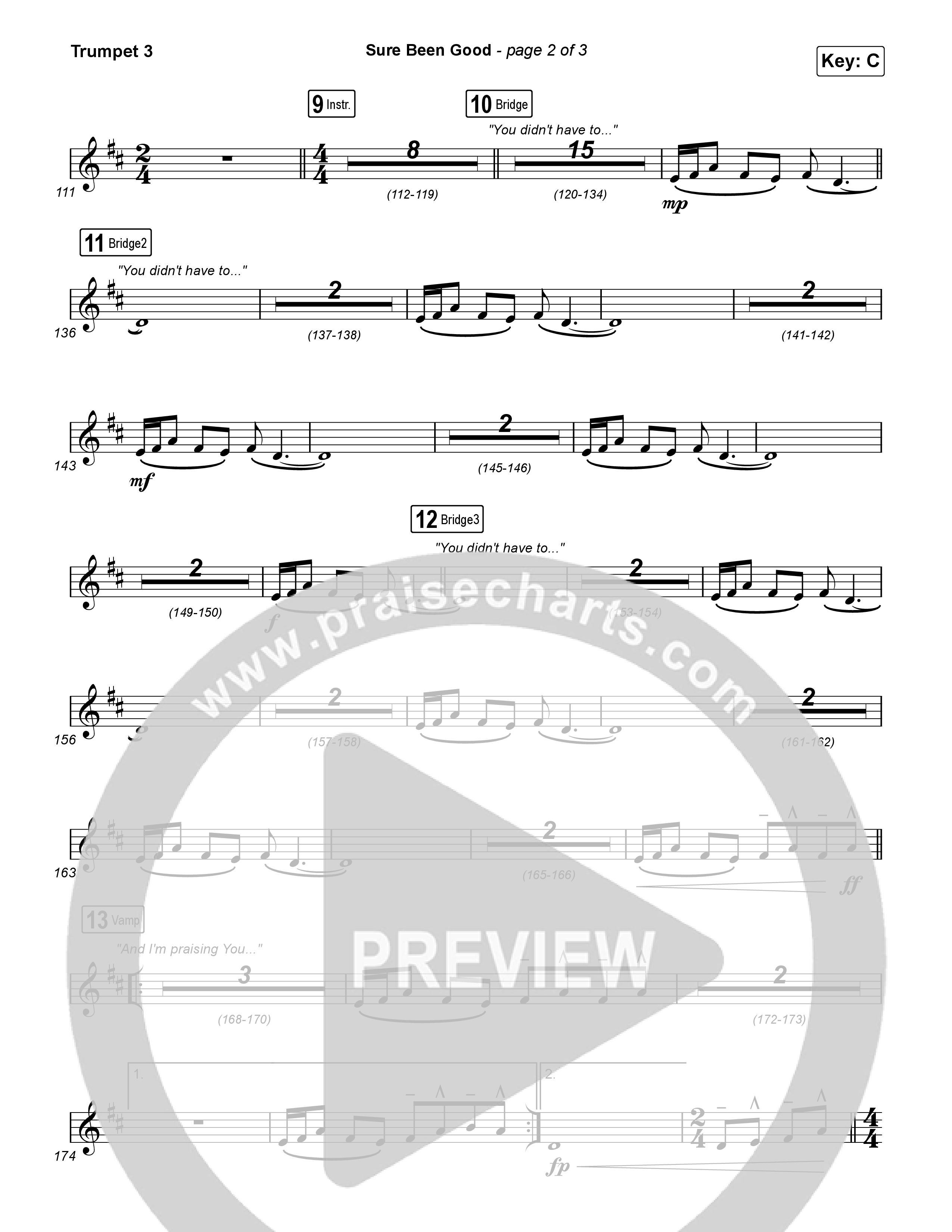 Sure Been Good Trumpet 3 (Elevation Worship / Tiffany Hudson)