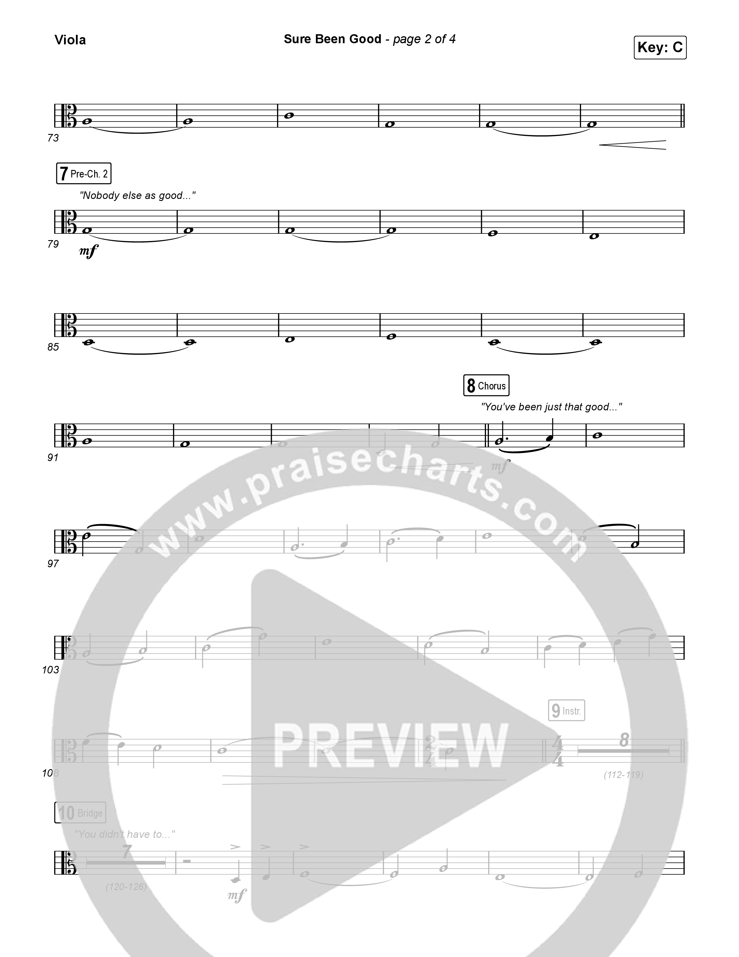 Sure Been Good Viola (Elevation Worship / Tiffany Hudson)