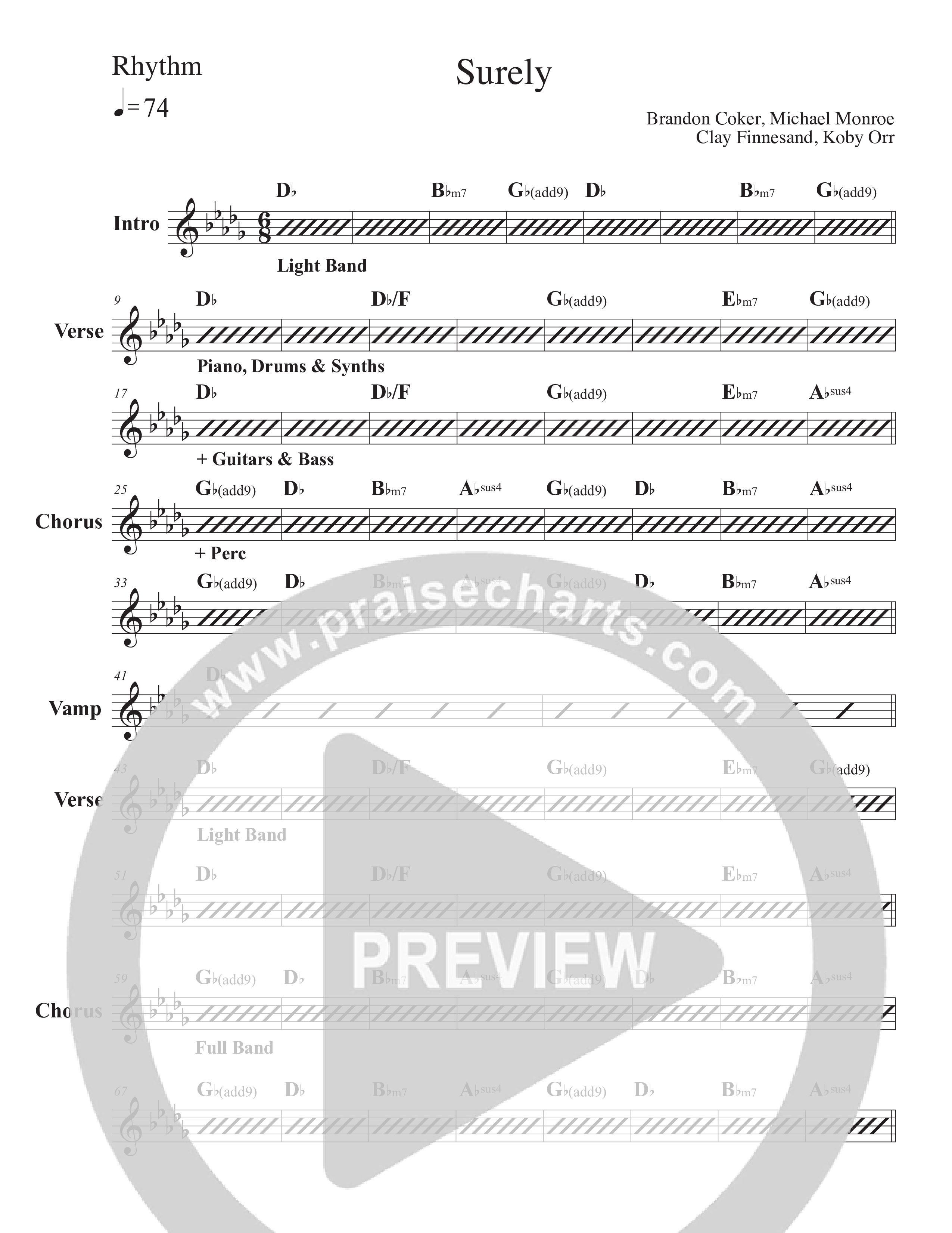 Surely Rhythm Chart (Canyon Hills Worship)