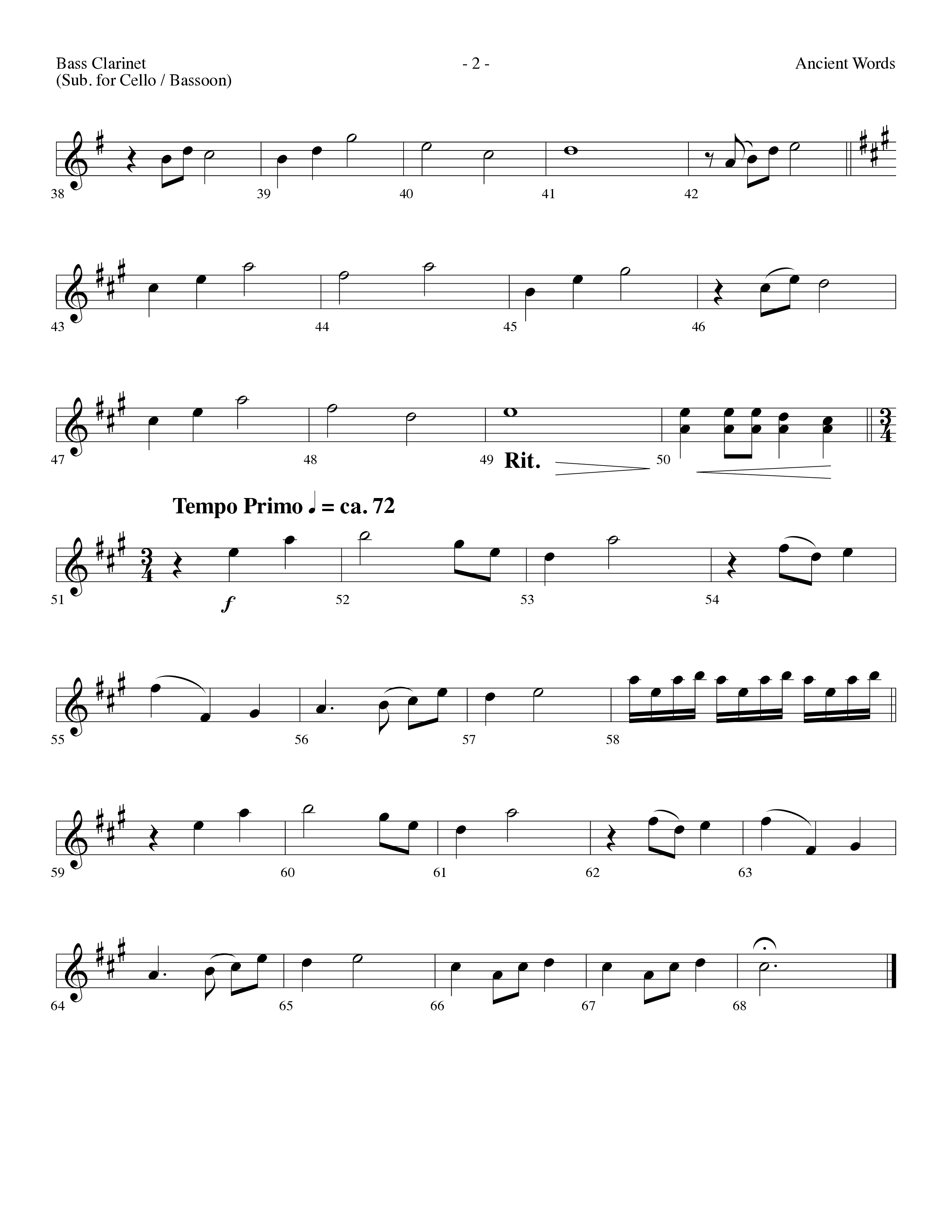 Ancient Words (with Standing On The Promises) (Choral Anthem SATB) Bass Clarinet (Lifeway Choral / Arr. Dennis Allen)