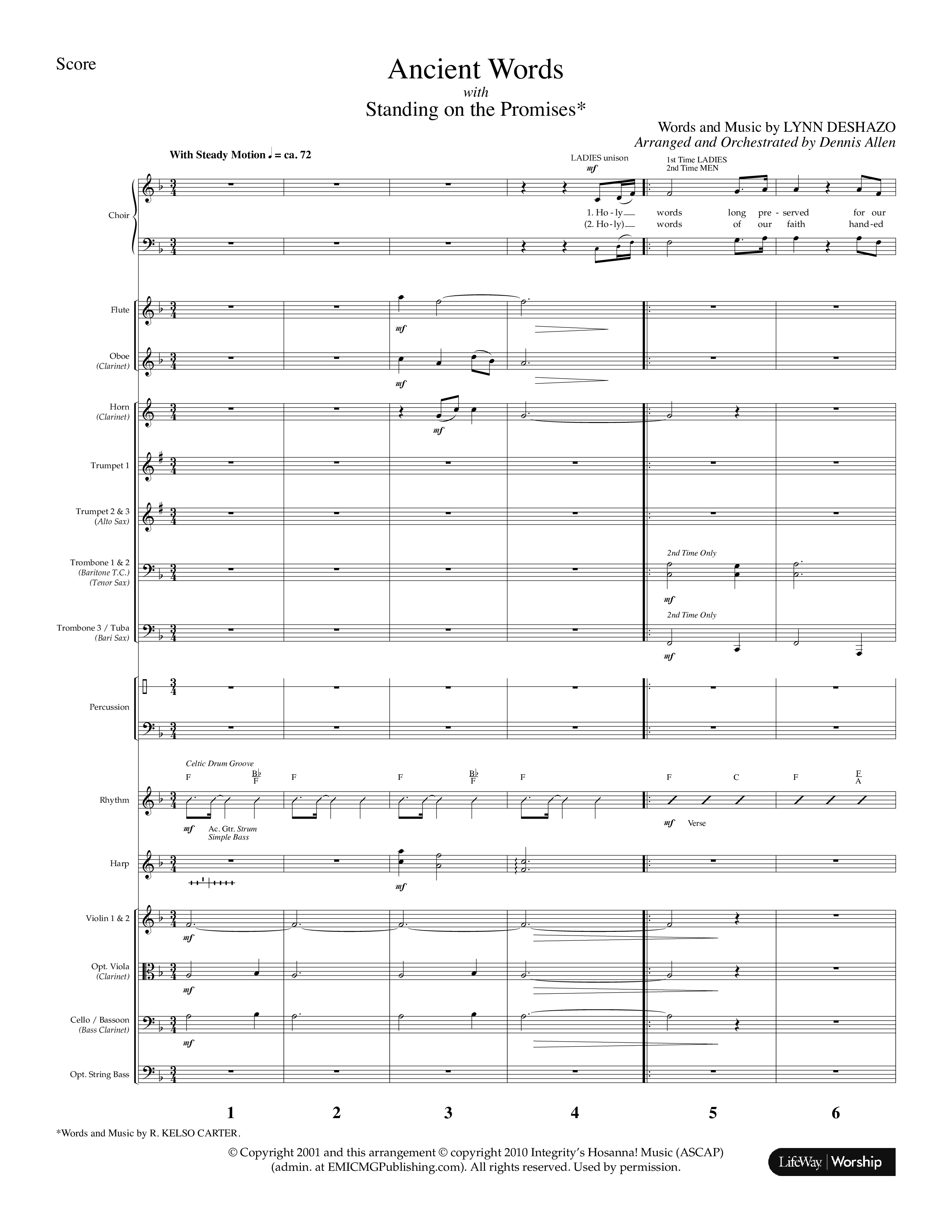 Ancient Words (with Standing On The Promises) (Choral Anthem SATB) Conductor's Score (Lifeway Choral / Arr. Dennis Allen)