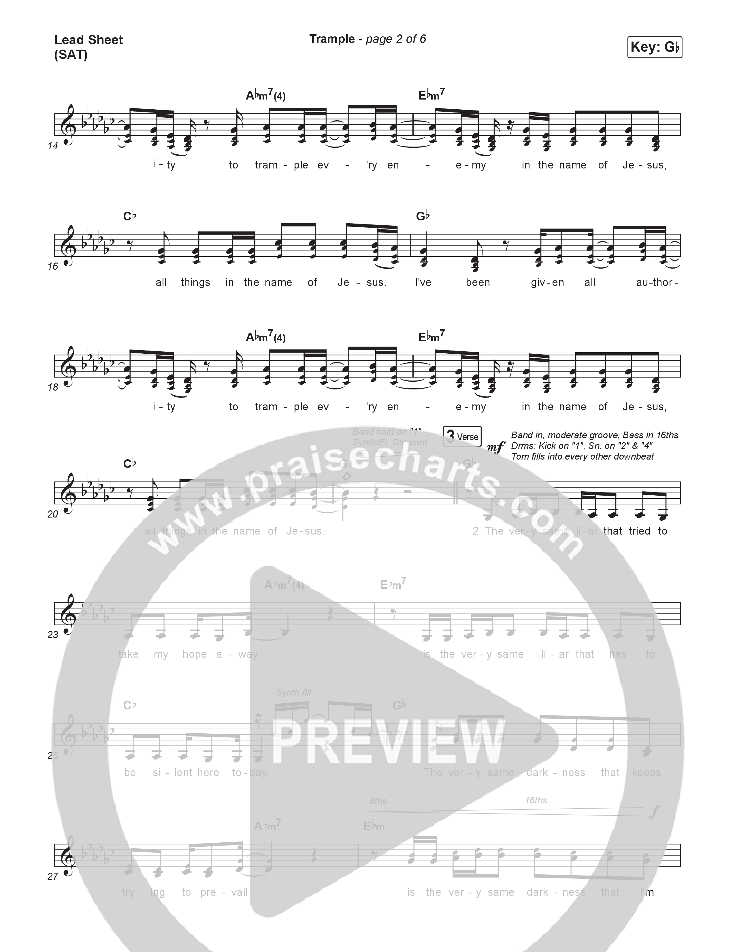 Trample Lead Sheet (SAT) (Kim Walker-Smith)