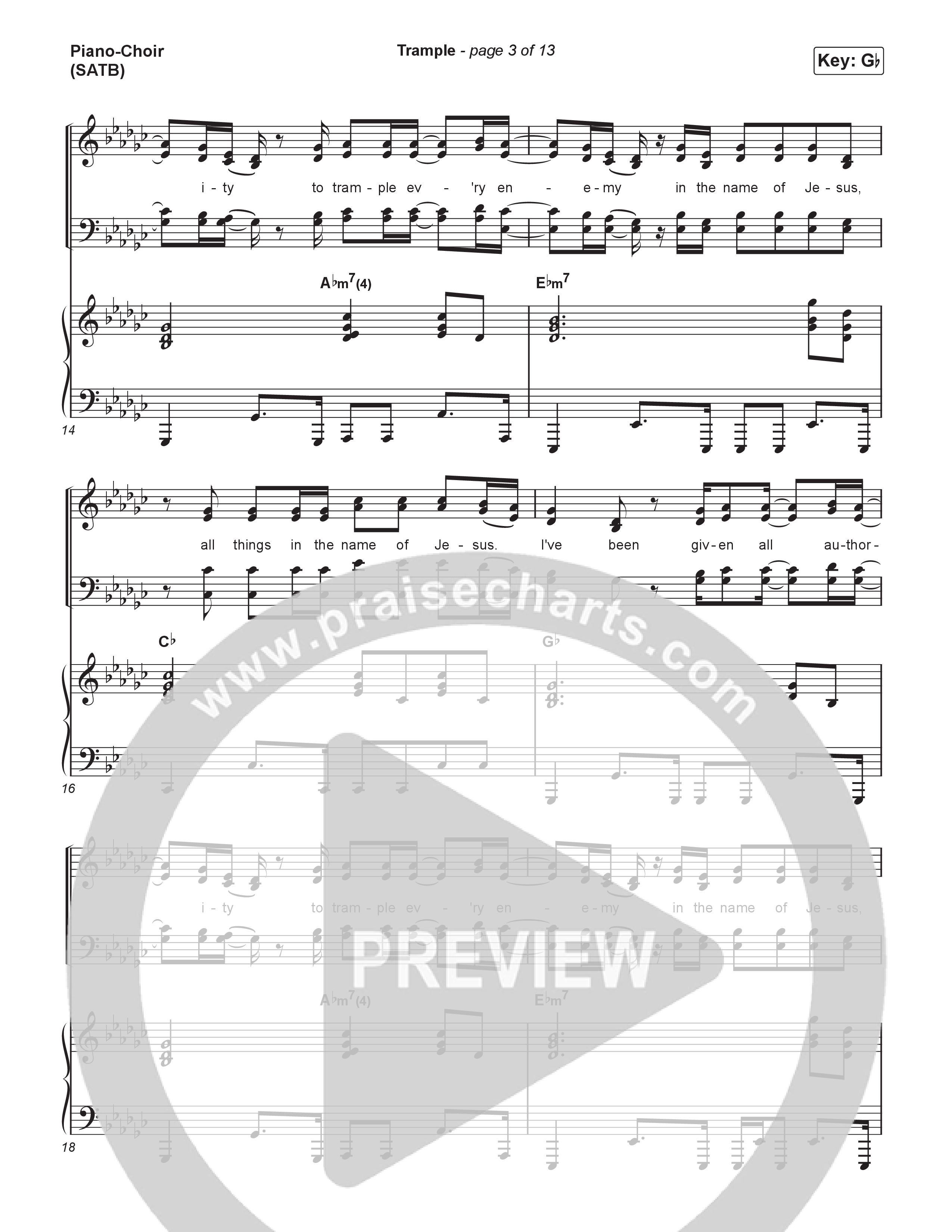 Trample Piano/Vocal (SATB) (Kim Walker-Smith)