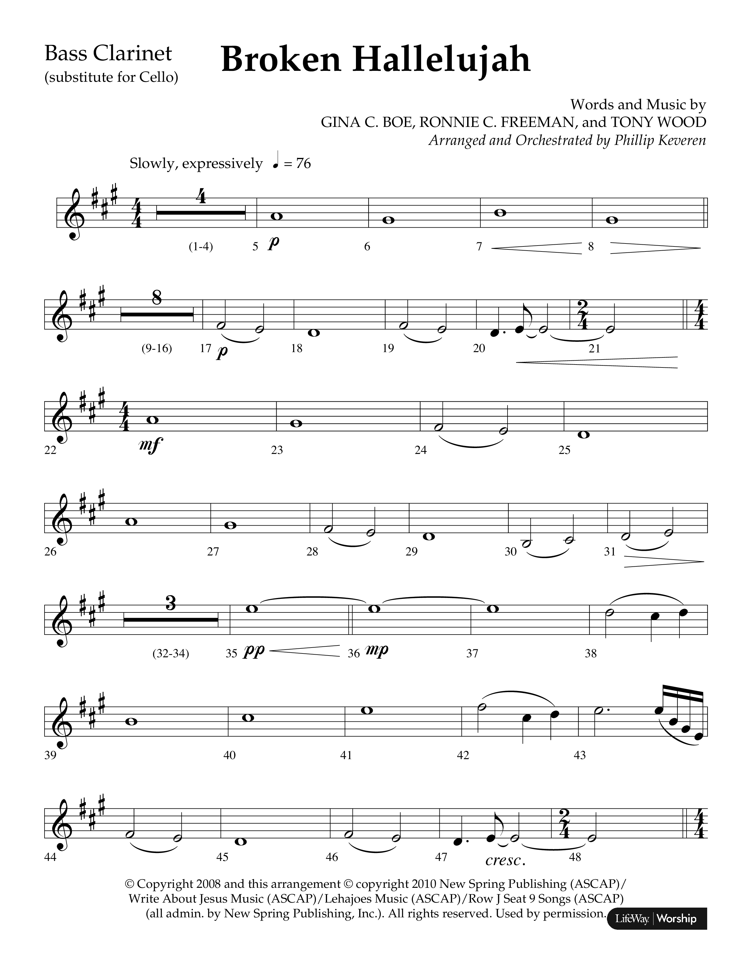 Broken Hallelujah (Choral Anthem SATB) Bass Clarinet (Lifeway Choral / Arr. Phillip Keveren)